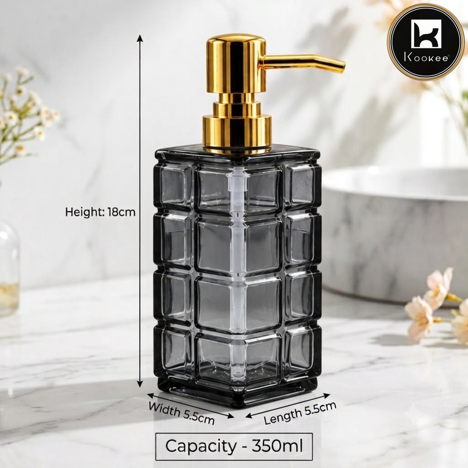 Glass Liquid Soap Dispenser for Bathroom, Set of 1