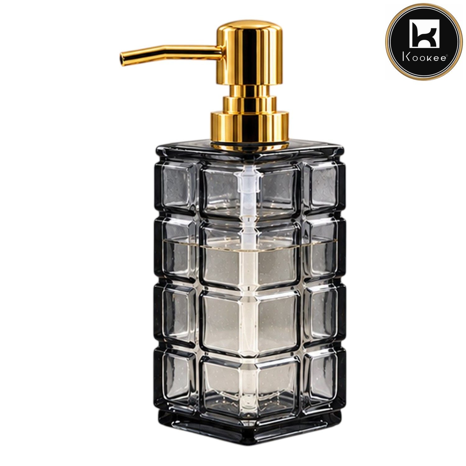 Glass Liquid Soap Dispenser for Bathroom, Set of 1