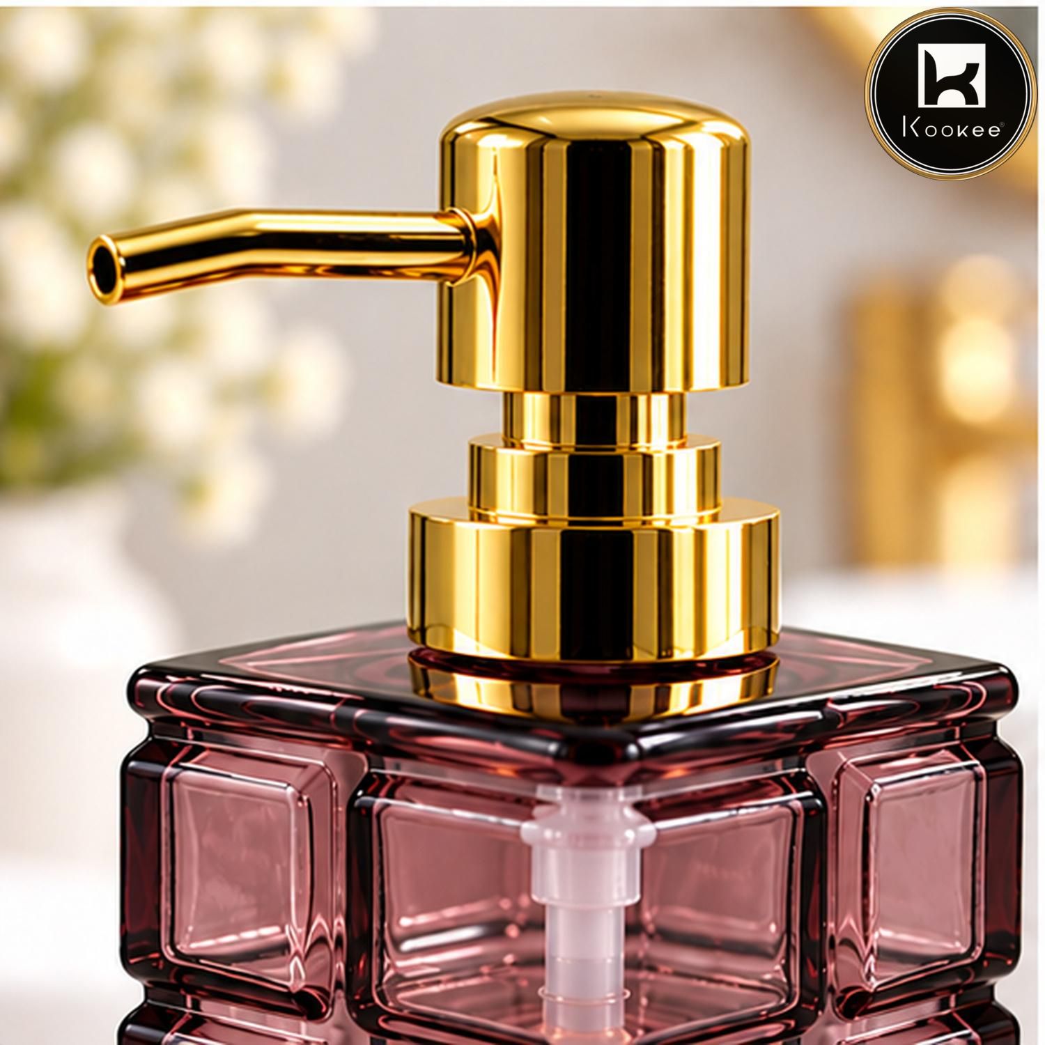 Glass Liquid Soap Dispenser for Bathroom, Set of 1