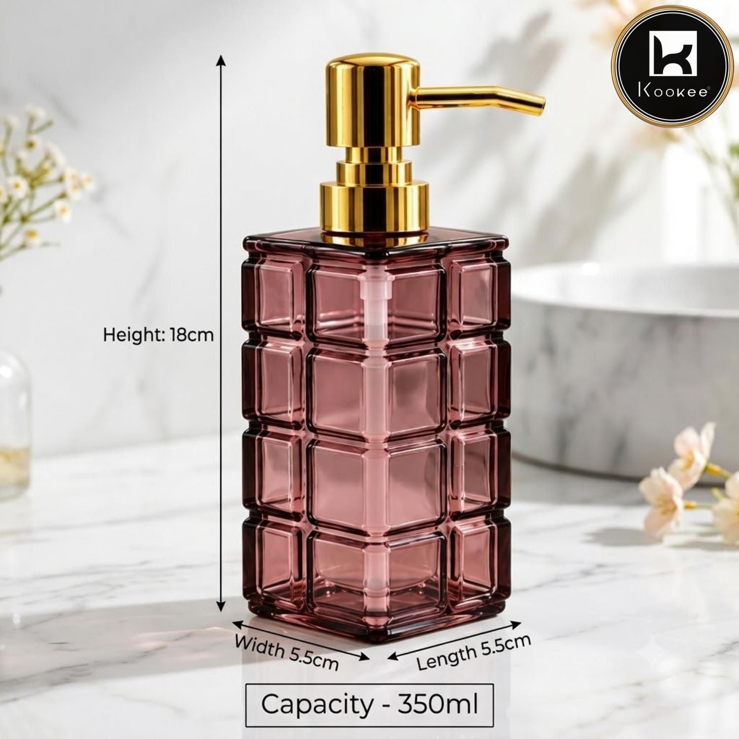 Glass Liquid Soap Dispenser for Bathroom, Set of 1