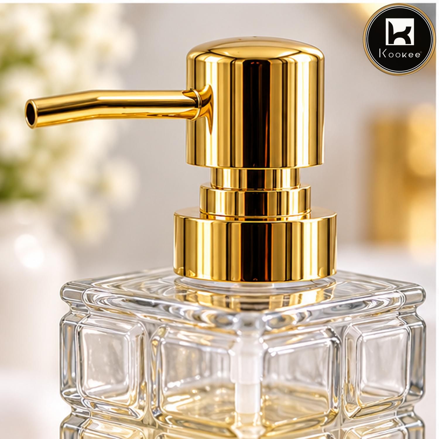 Glass Liquid Soap Dispenser for Bathroom, Set of 1