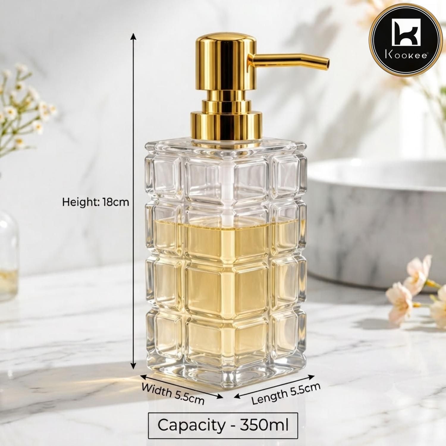 Glass Liquid Soap Dispenser for Bathroom, Set of 1