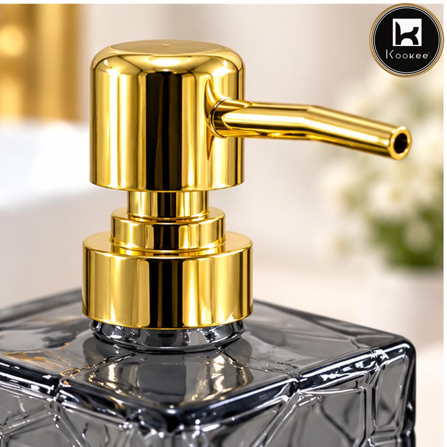 Glass Liquid Soap Dispenser for Bathroom, Set of 1