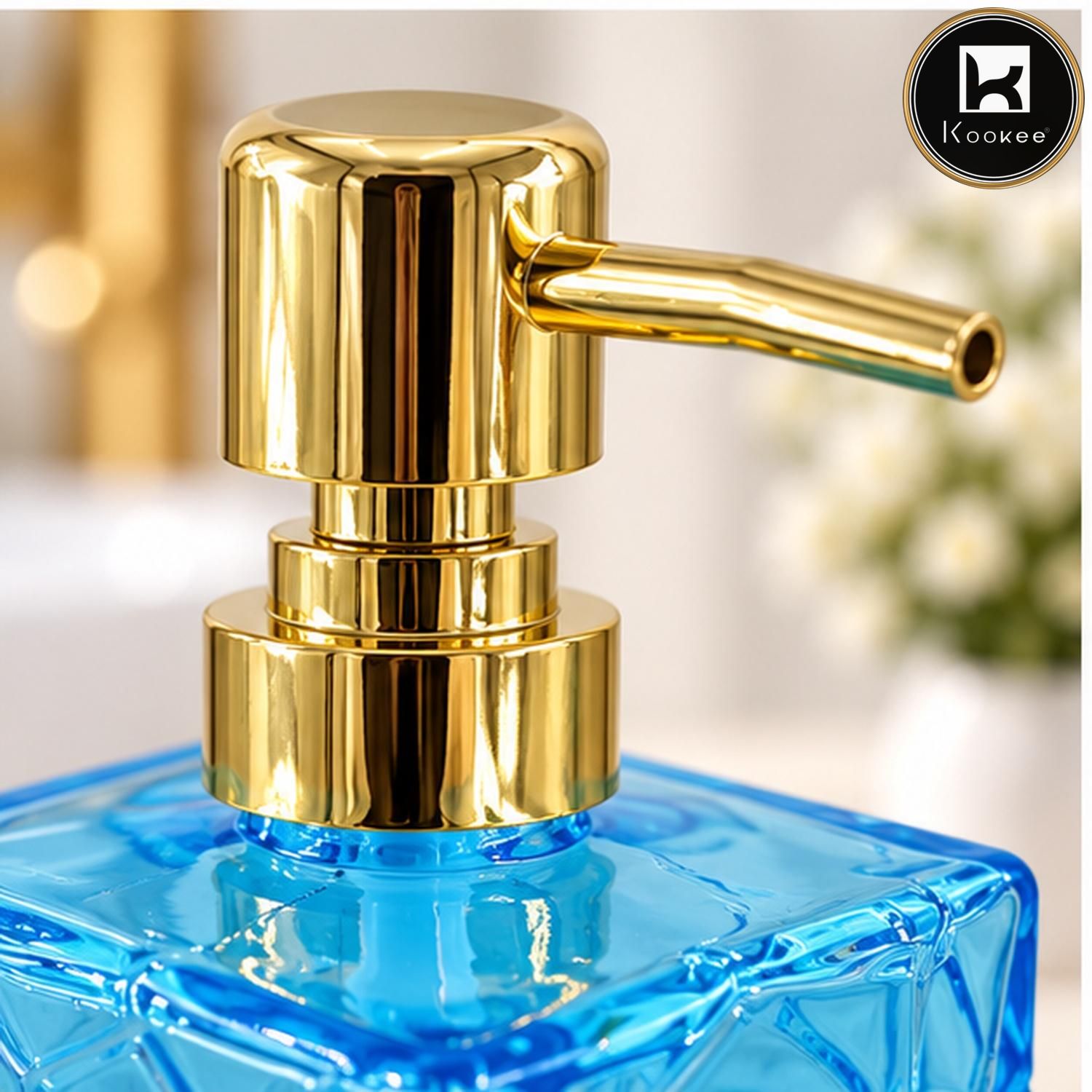 Glass Liquid Soap Dispenser for Bathroom, Set of 1