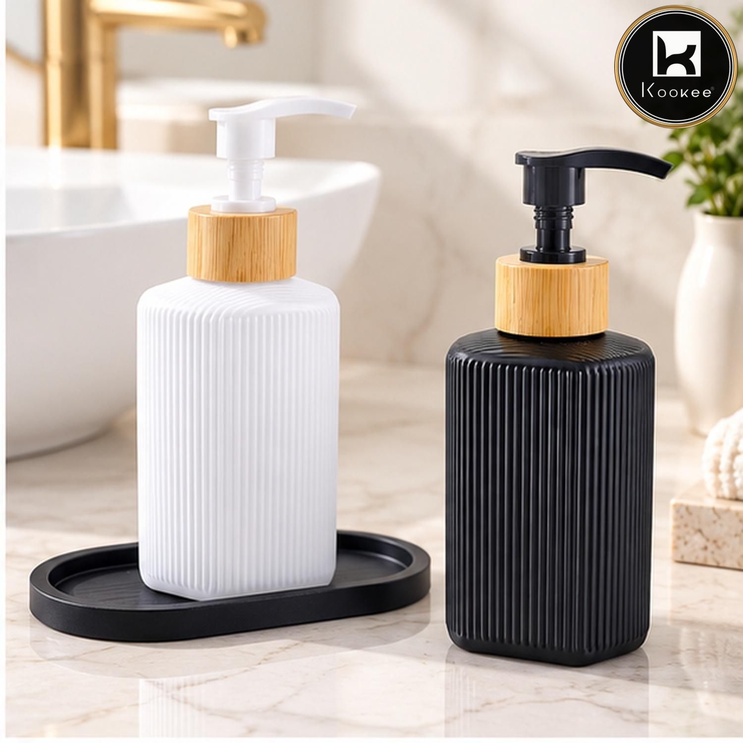 Glass Liquid Soap Dispenser for Bathroom Set of 1 Multicolor (12497)