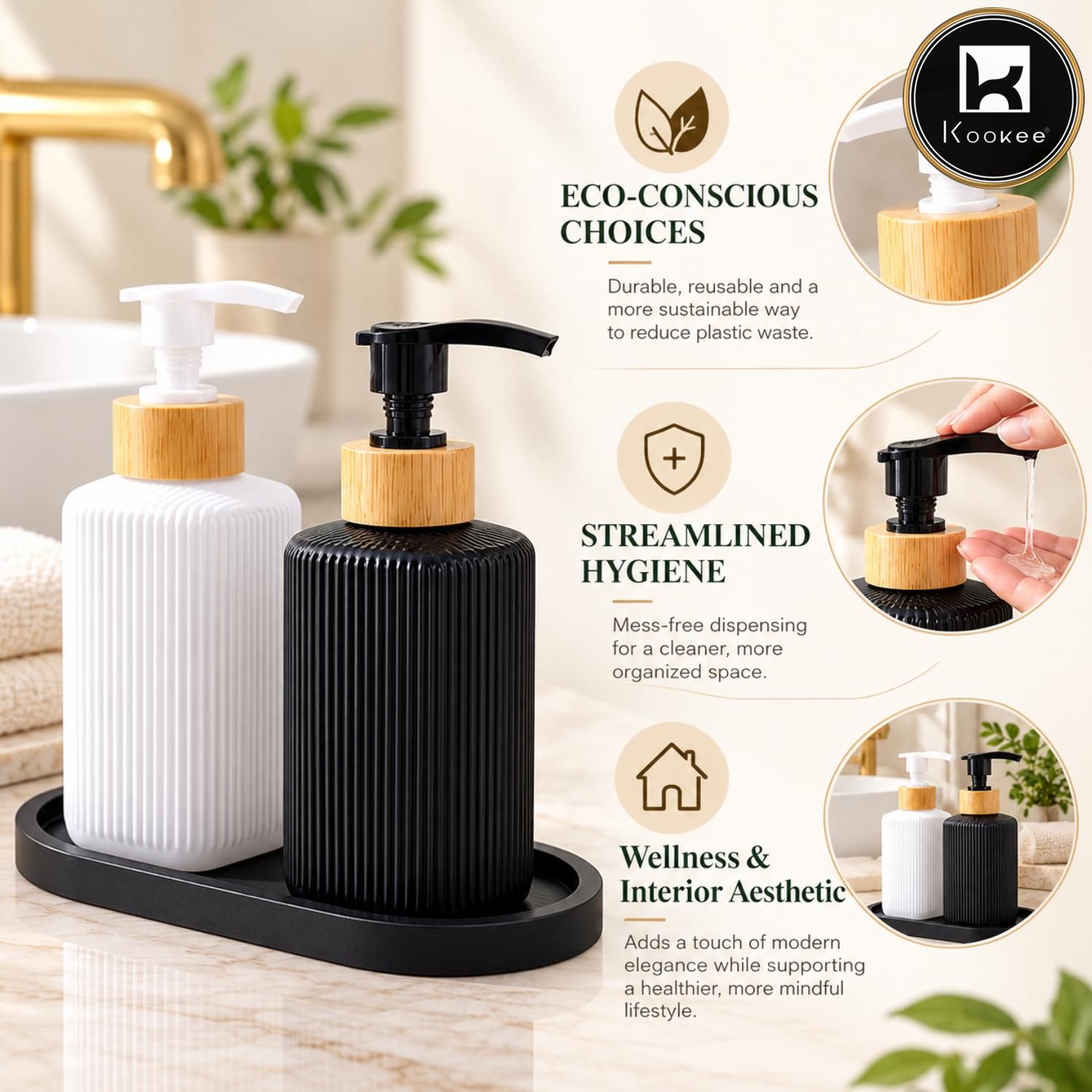 Glass Liquid Soap Dispenser for Bathroom Set of 1 Multicolor (12497)