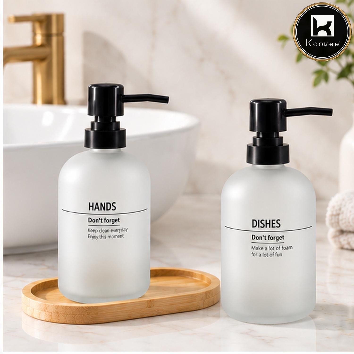 Glass Liquid Soap Dispenser for Bathroom, Set of 1, Clear (12498)