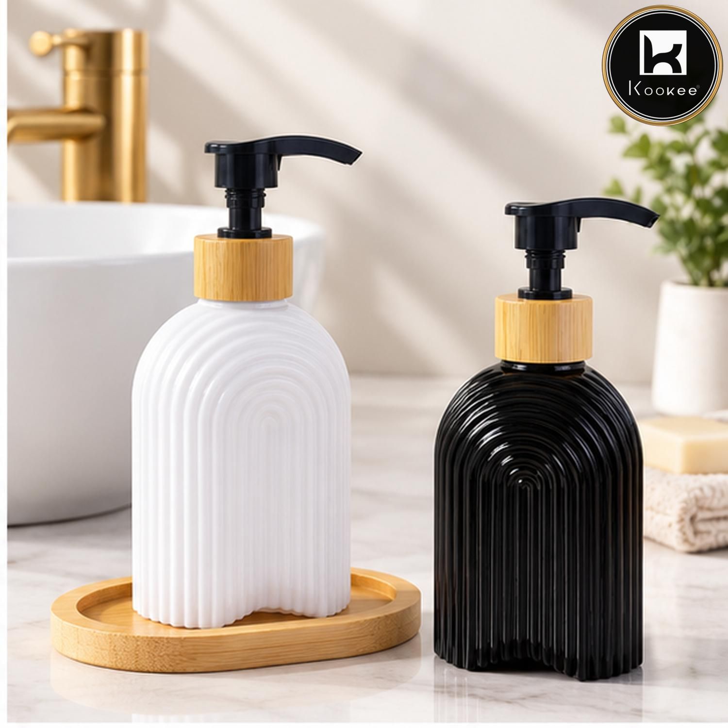 Glass Liquid Soap Dispenser for Bathroom Set of 1 Multicolor (12499)