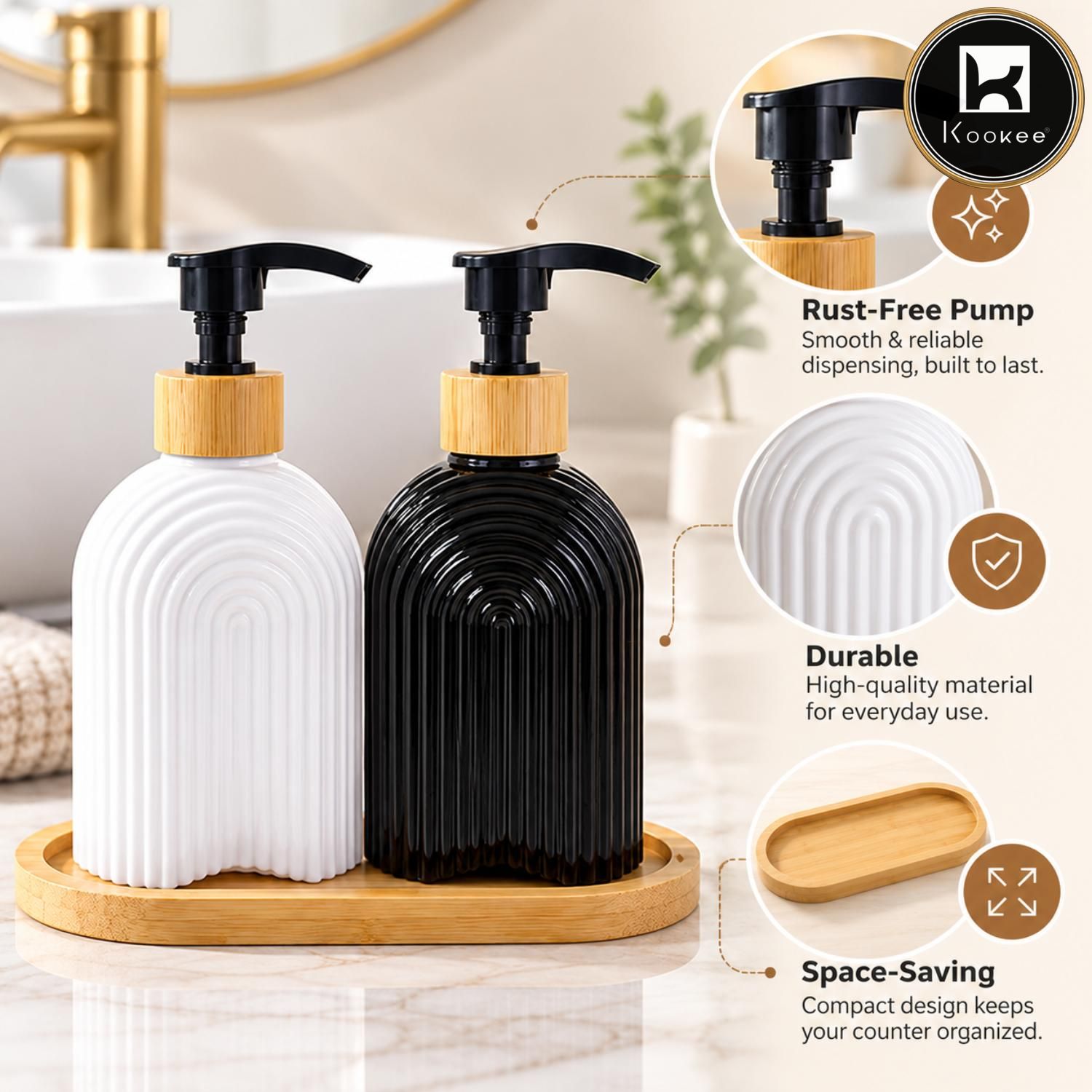 Glass Liquid Soap Dispenser for Bathroom Set of 1 Multicolor (12499)