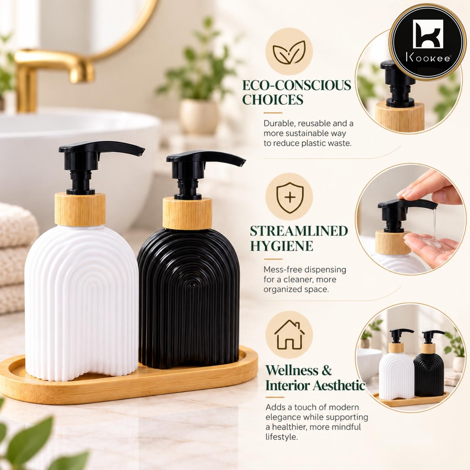 Glass Liquid Soap Dispenser for Bathroom Set of 1 Multicolor (12499)
