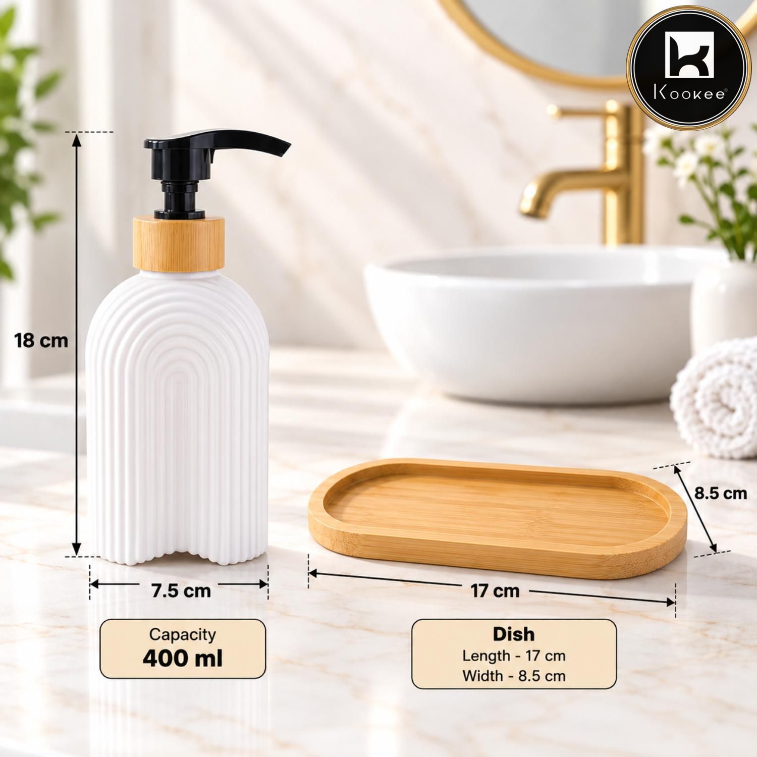 Glass Liquid Soap Dispenser for Bathroom Set of 1 Multicolor (12499)