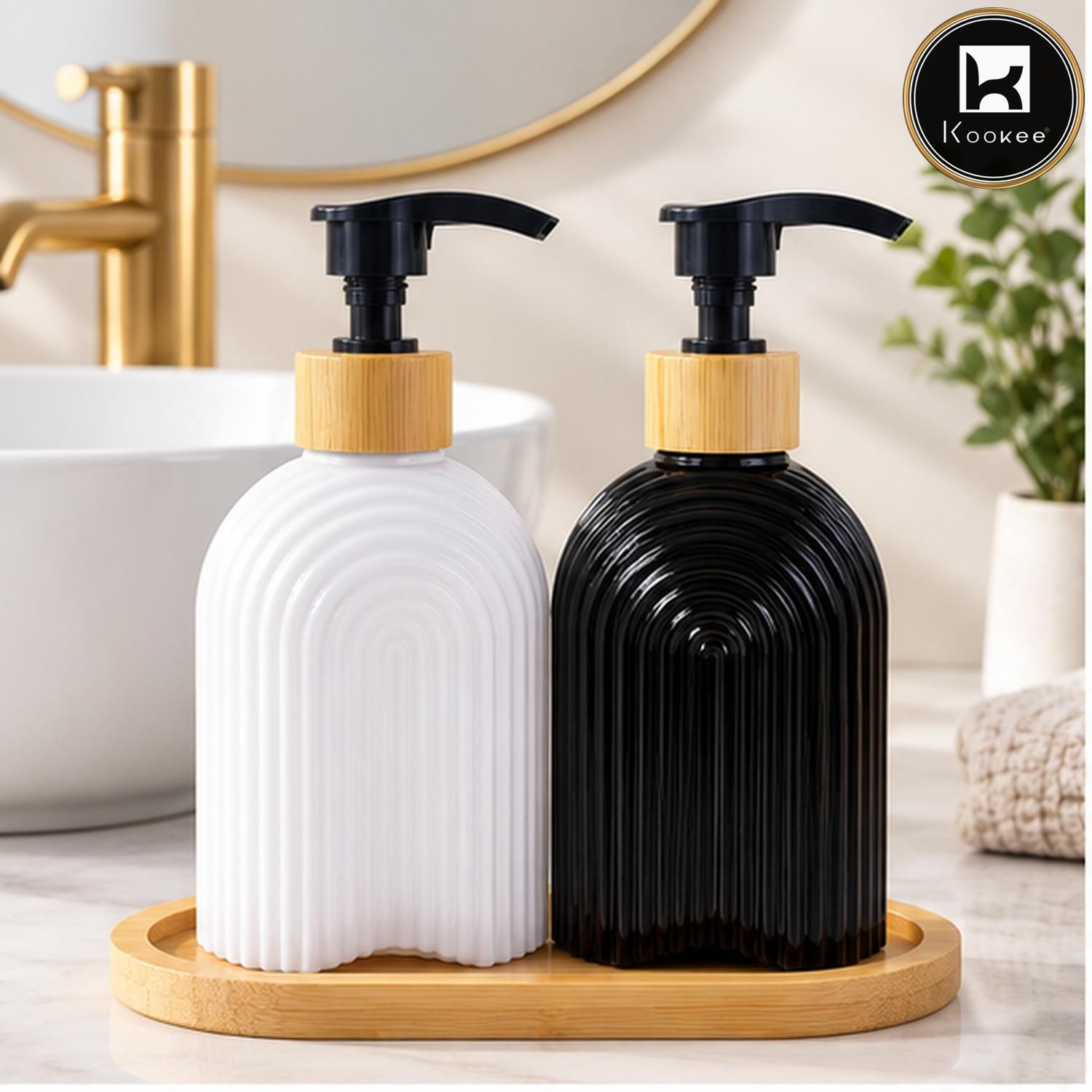 Glass Liquid Soap Dispenser for Bathroom Set of 1 Multicolor (12499)