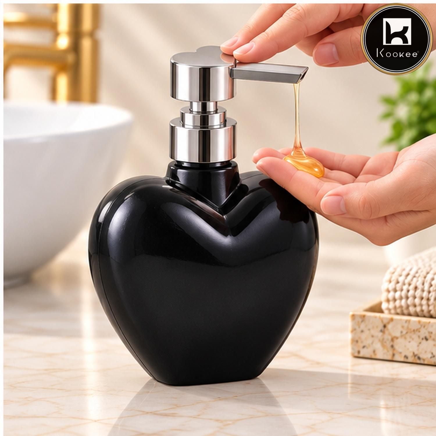 Glass Liquid Soap Dispenser for Bathroom, Set of 1