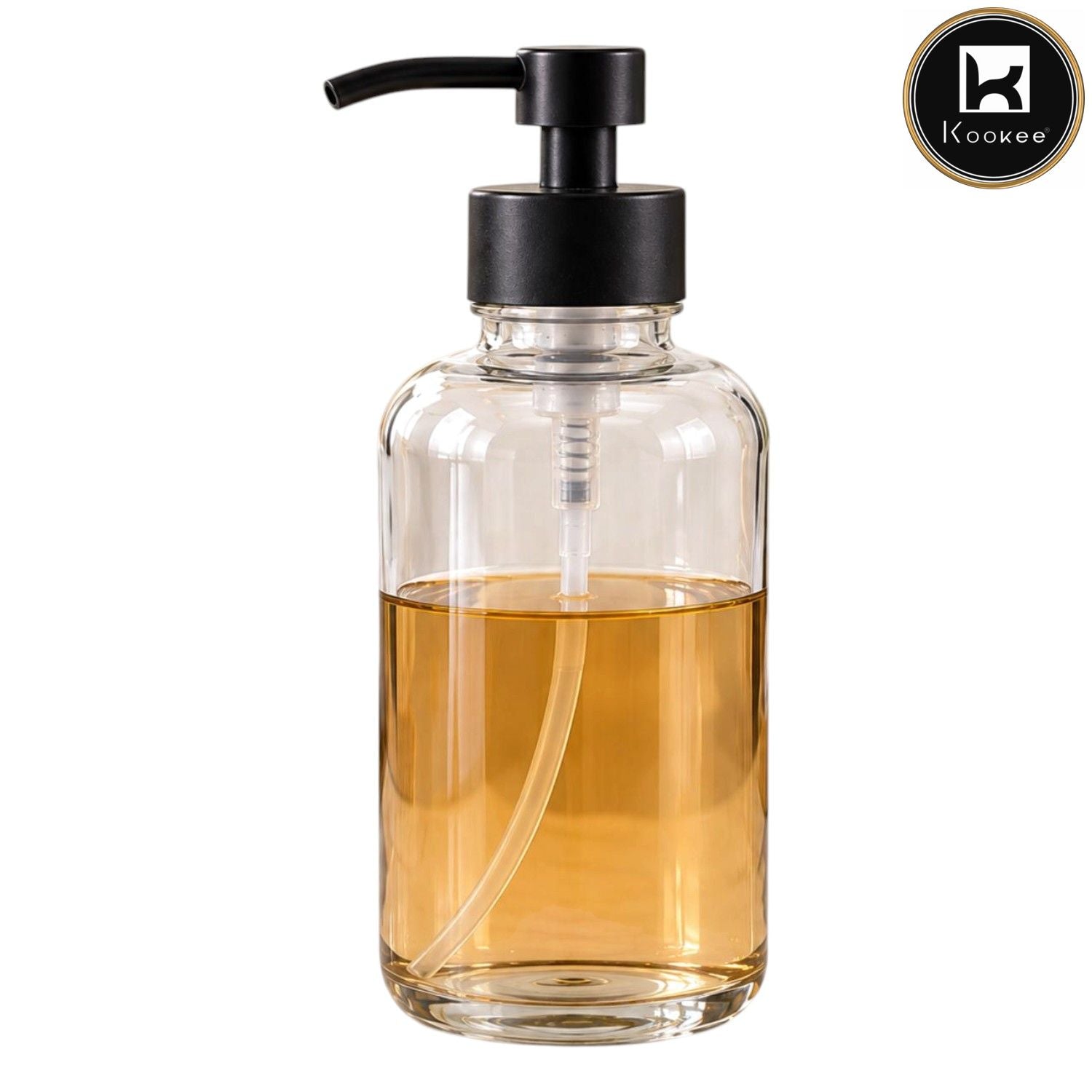 Glass Liquid Soap Dispenser for Bathroom, Set of 1