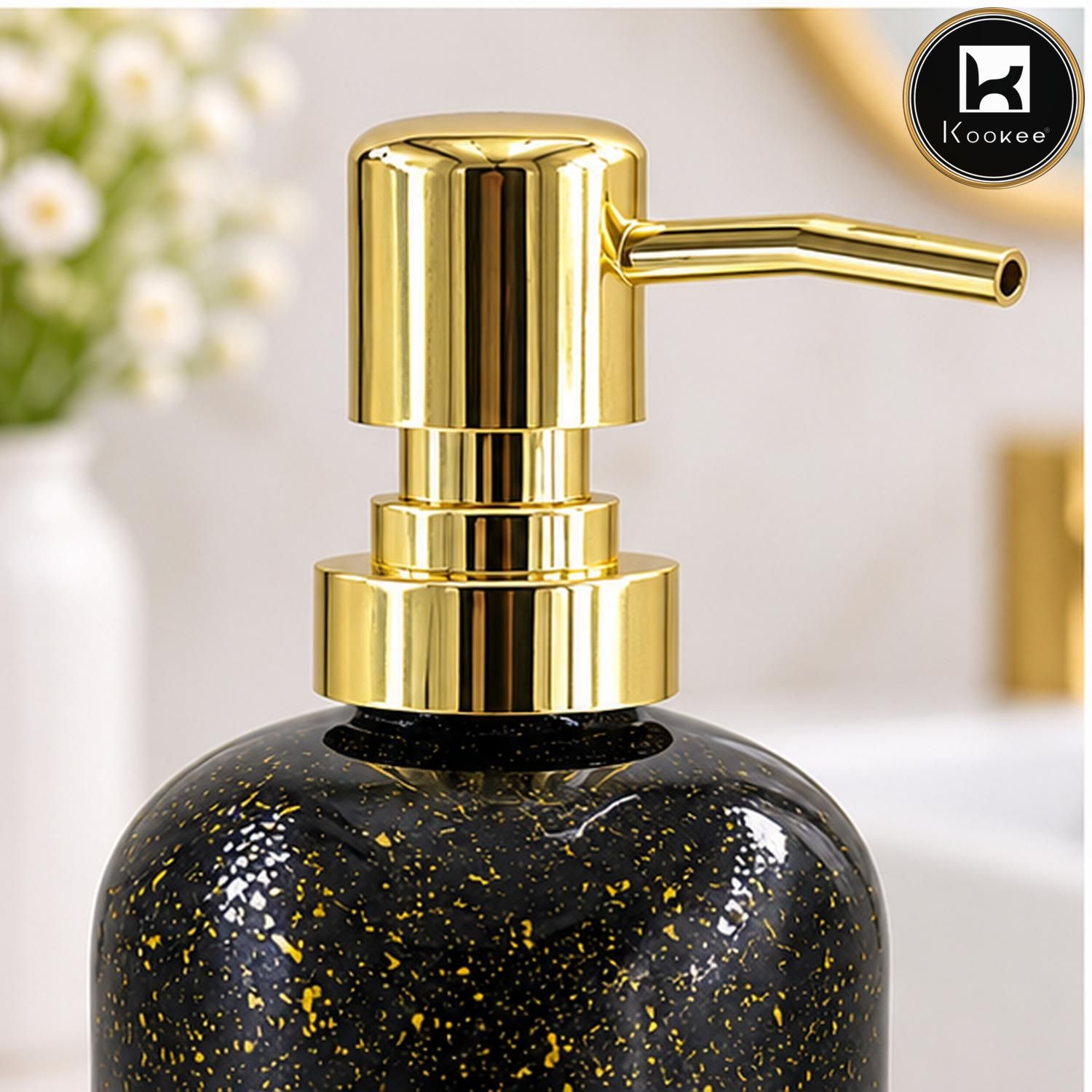 Glass Liquid Soap Dispenser for Bathroom, Set of 1
