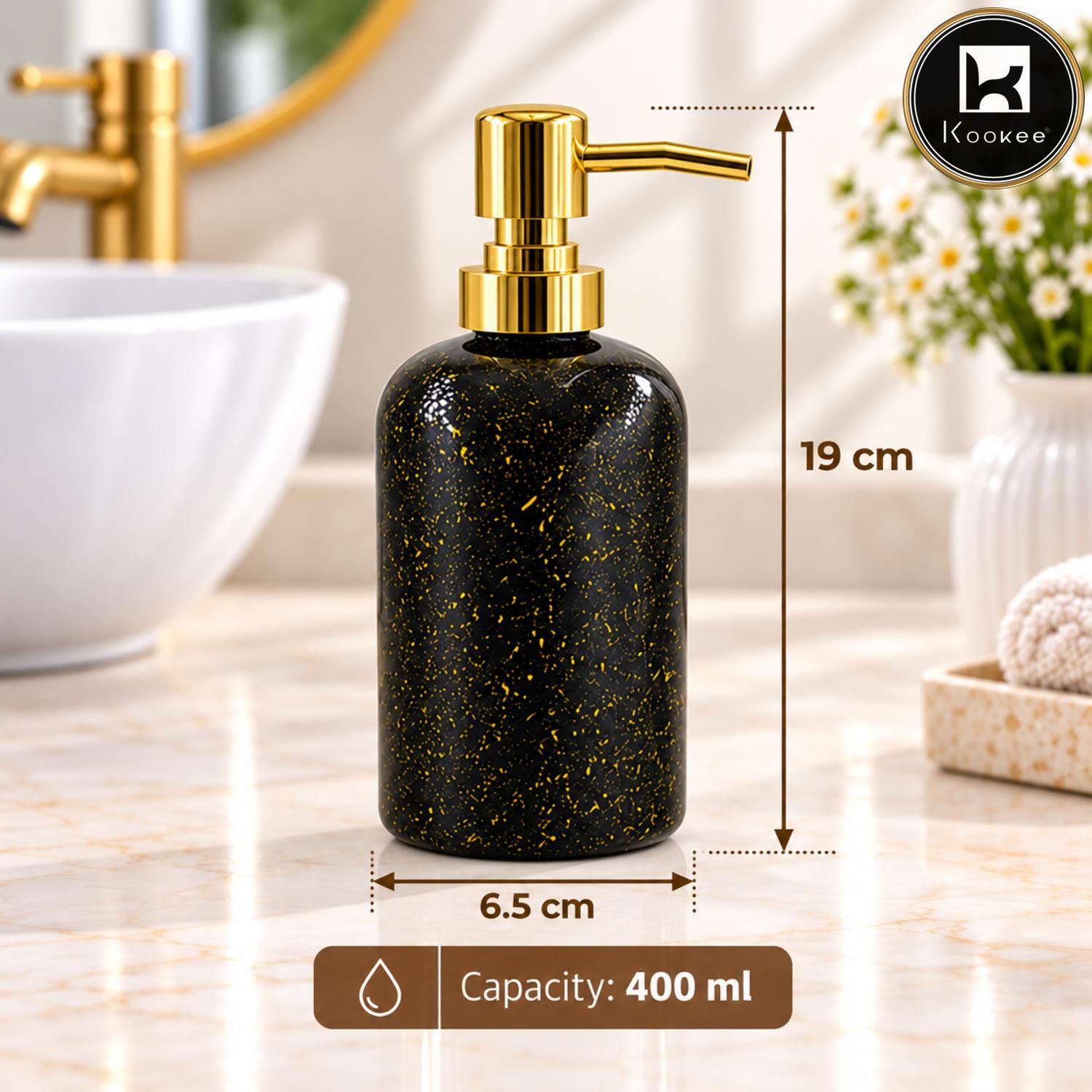 Glass Liquid Soap Dispenser for Bathroom, Set of 1