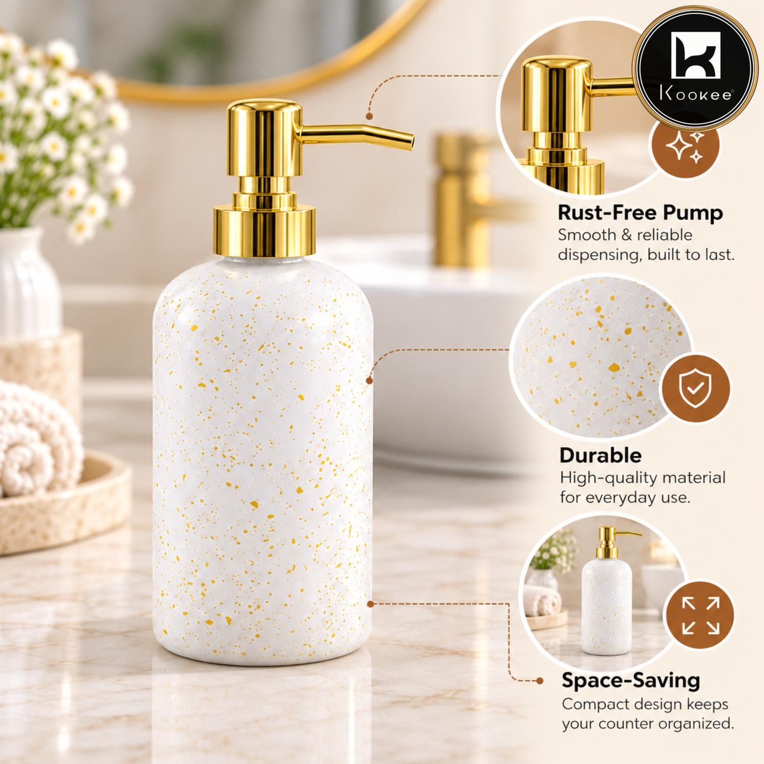 Glass Liquid Soap Dispenser for Bathroom, Set of 1
