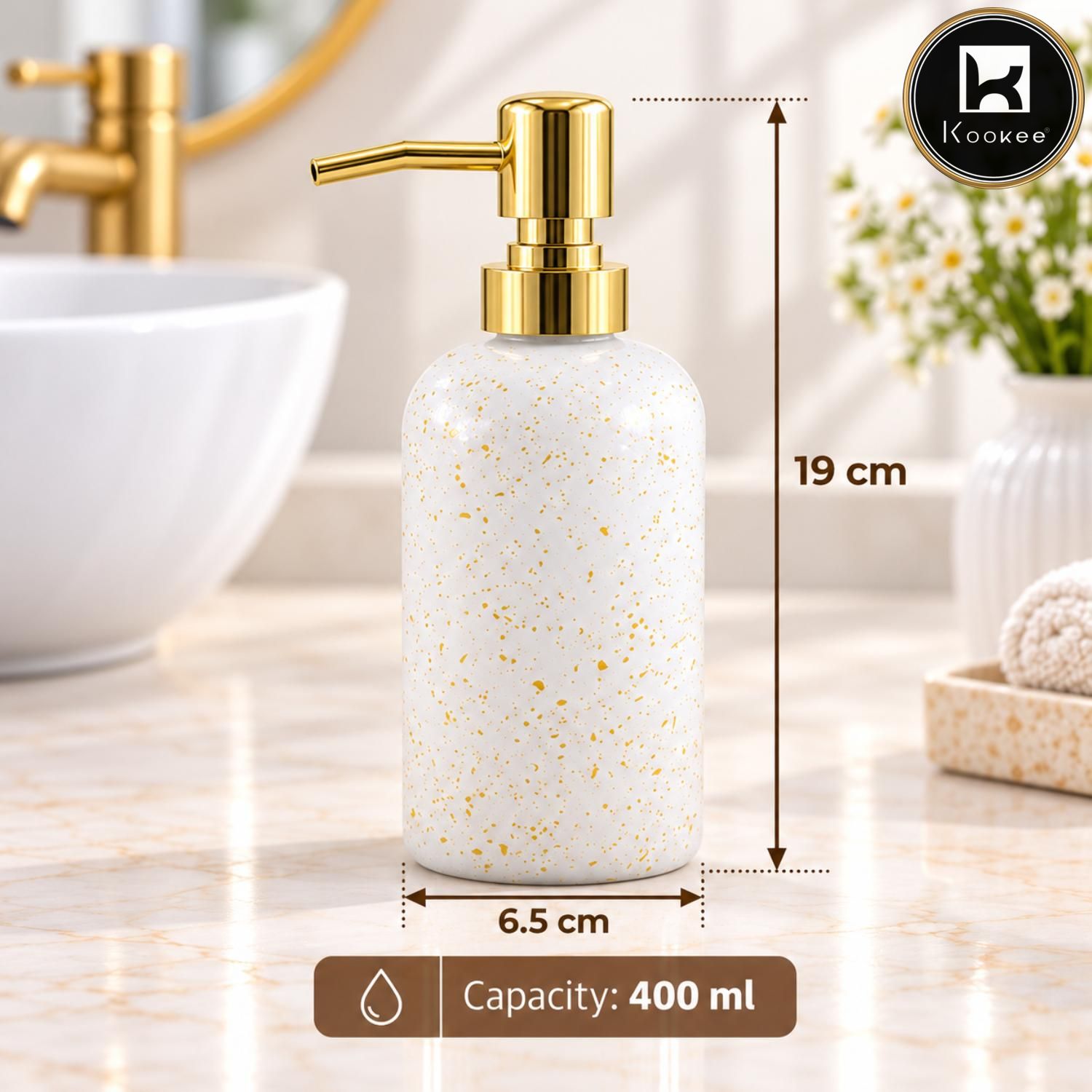 Glass Liquid Soap Dispenser for Bathroom, Set of 1