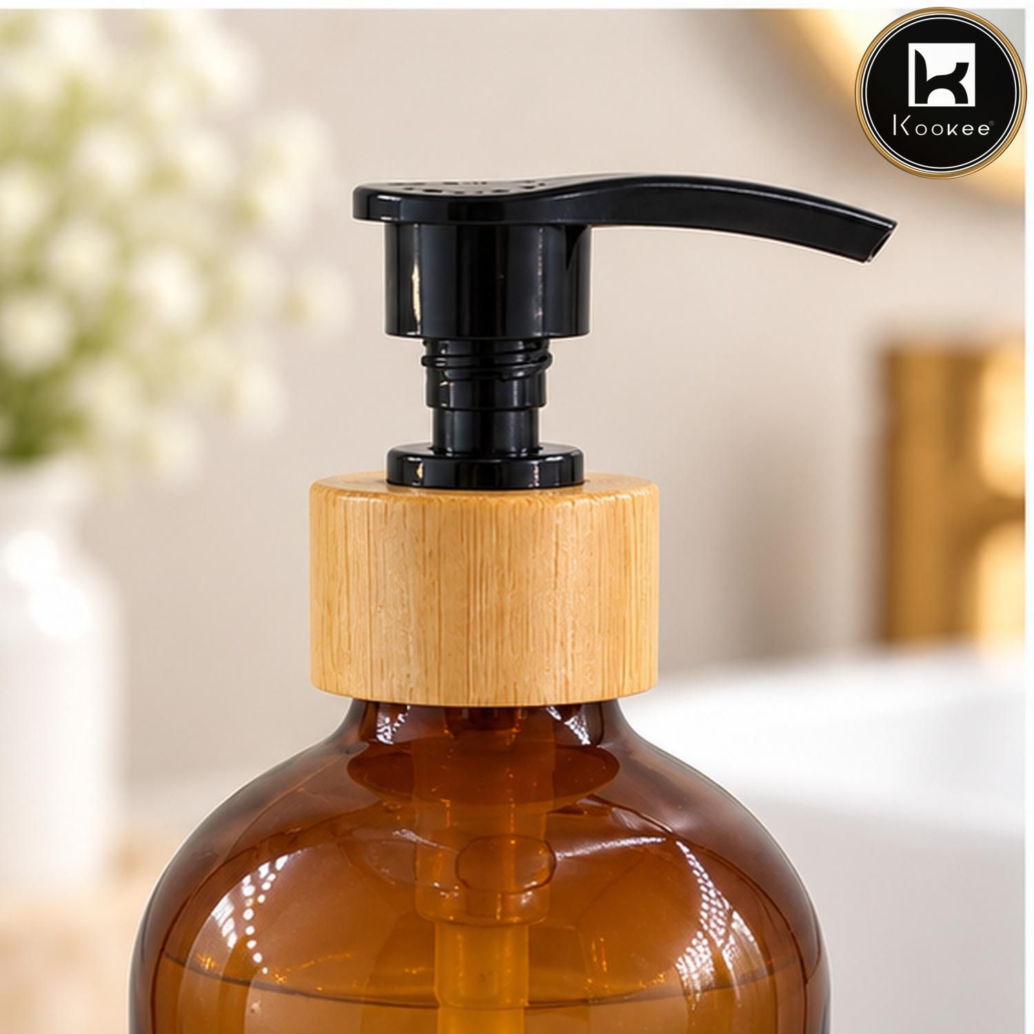 Glass Liquid Soap Dispenser for Bathroom | Set of 1