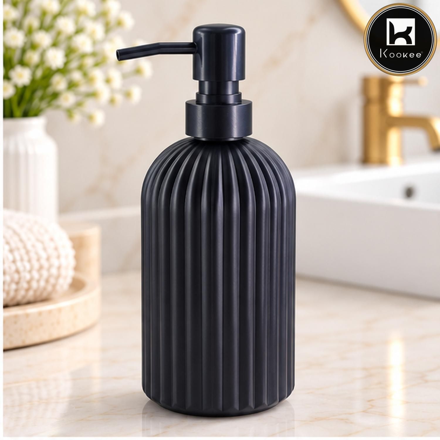 Glass Liquid Soap Dispenser for Bathroom, Set of 1