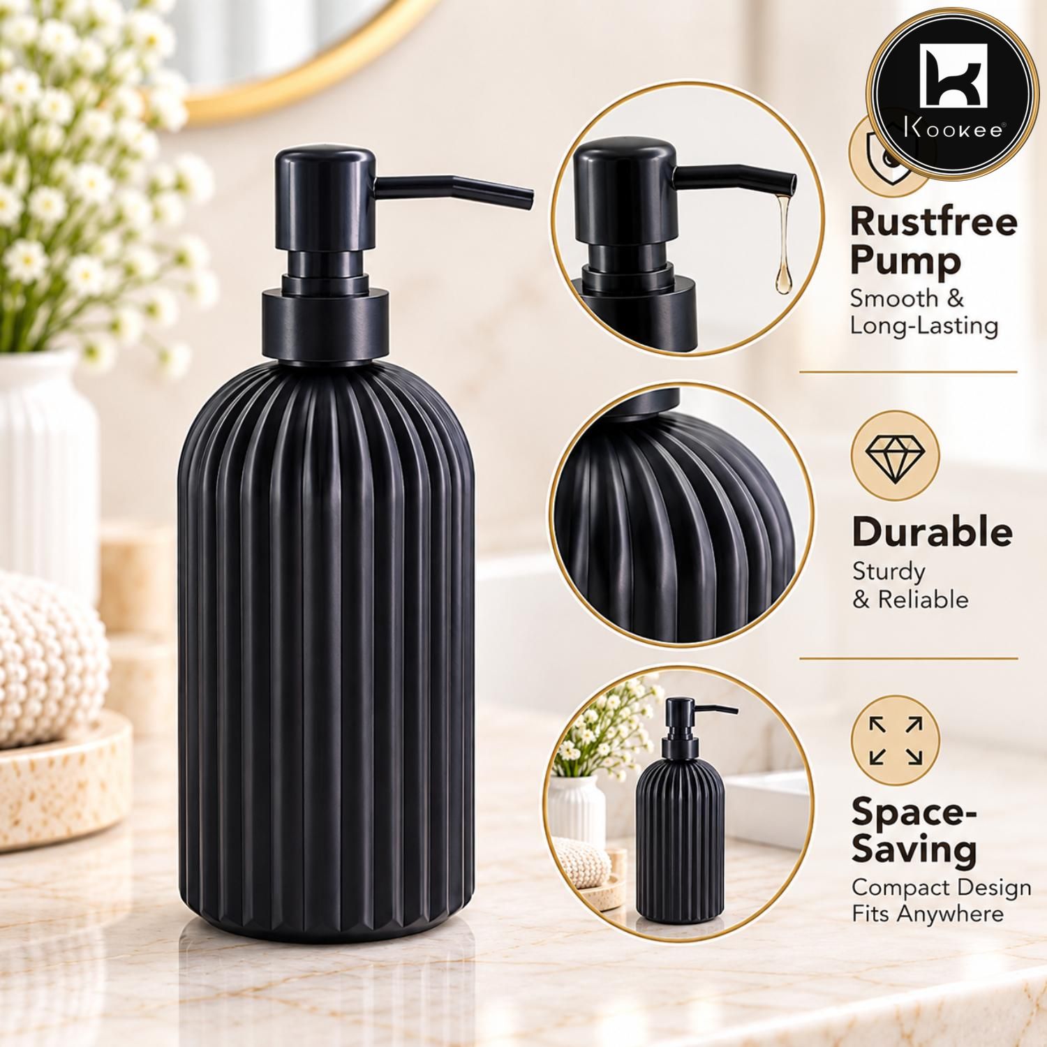 Glass Liquid Soap Dispenser for Bathroom, Set of 1