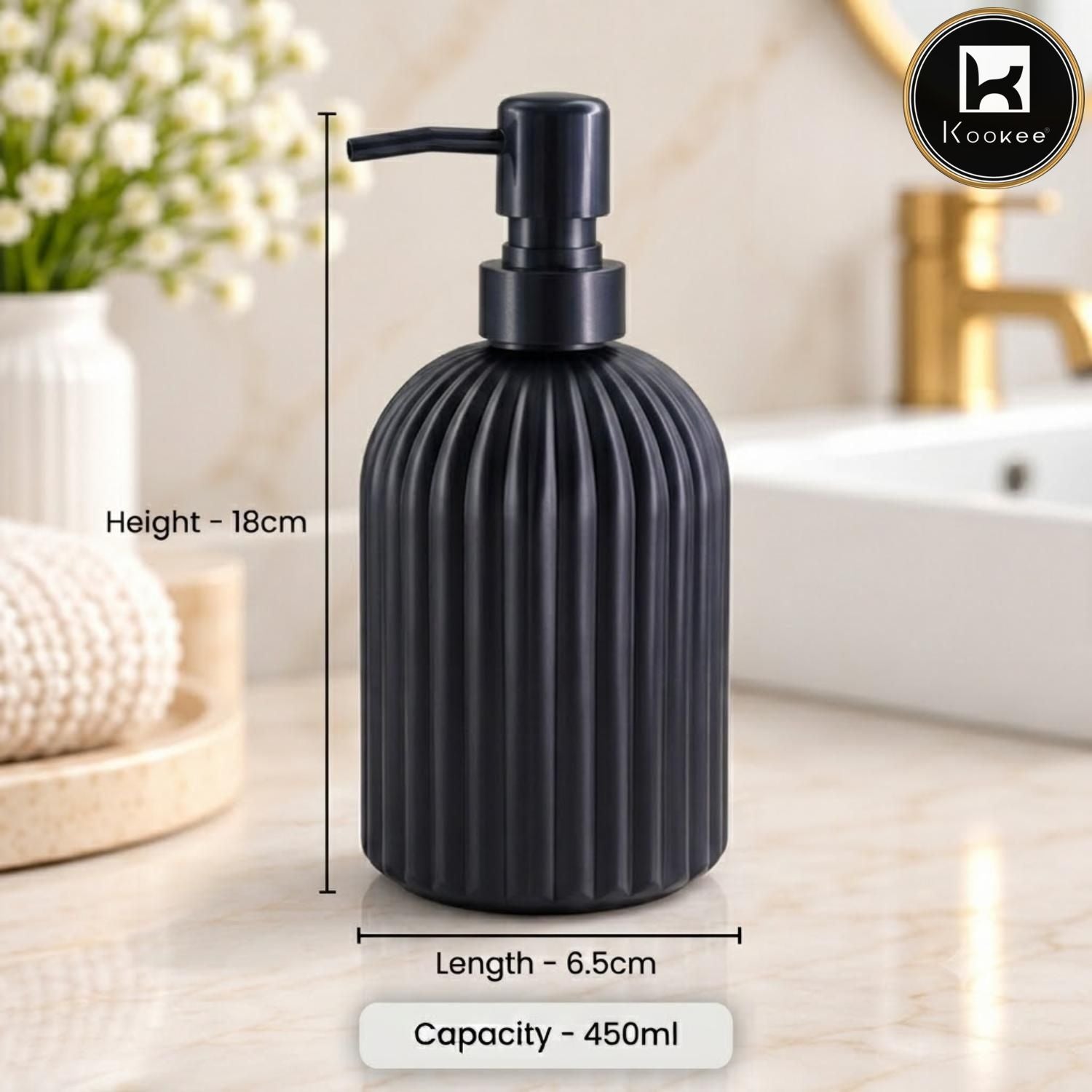 Glass Liquid Soap Dispenser for Bathroom, Set of 1