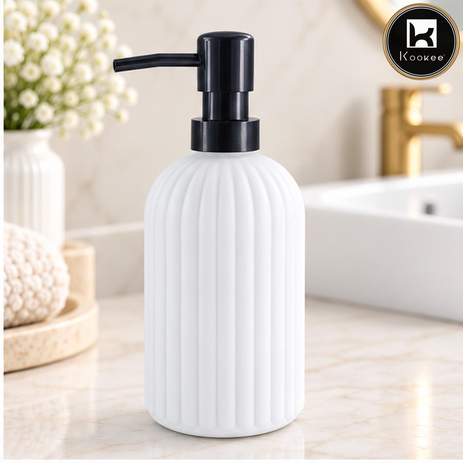 Glass Liquid Soap Dispenser for Bathroom, Set of 1