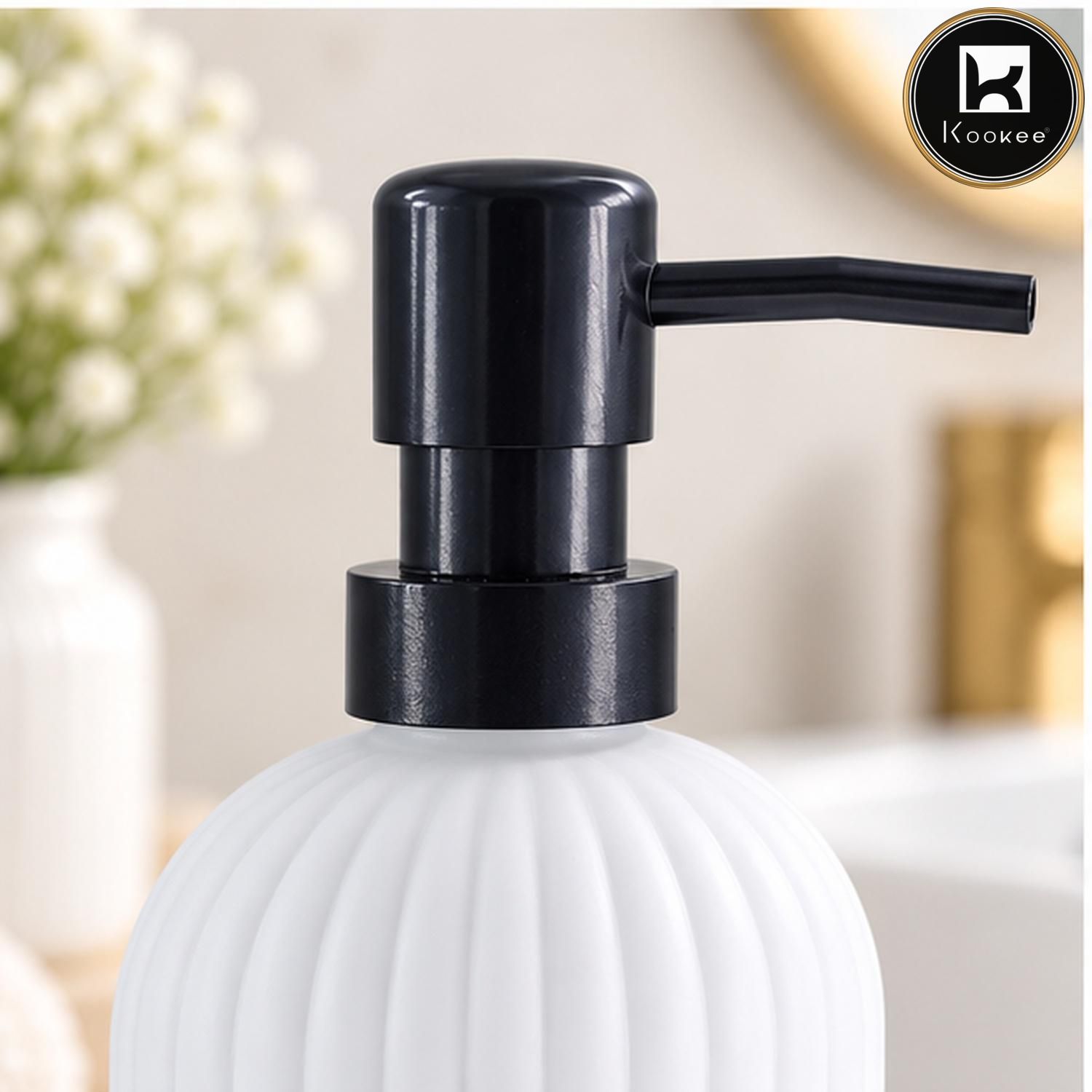 Glass Liquid Soap Dispenser for Bathroom, Set of 1