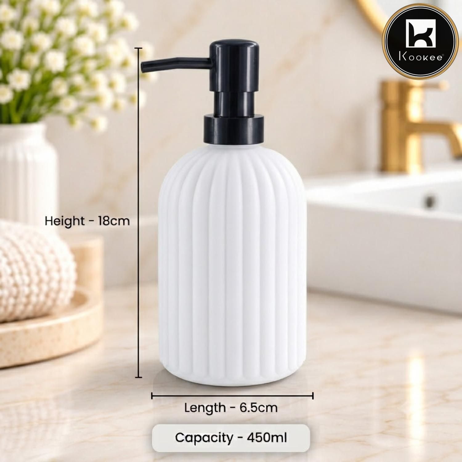 Glass Liquid Soap Dispenser for Bathroom, Set of 1