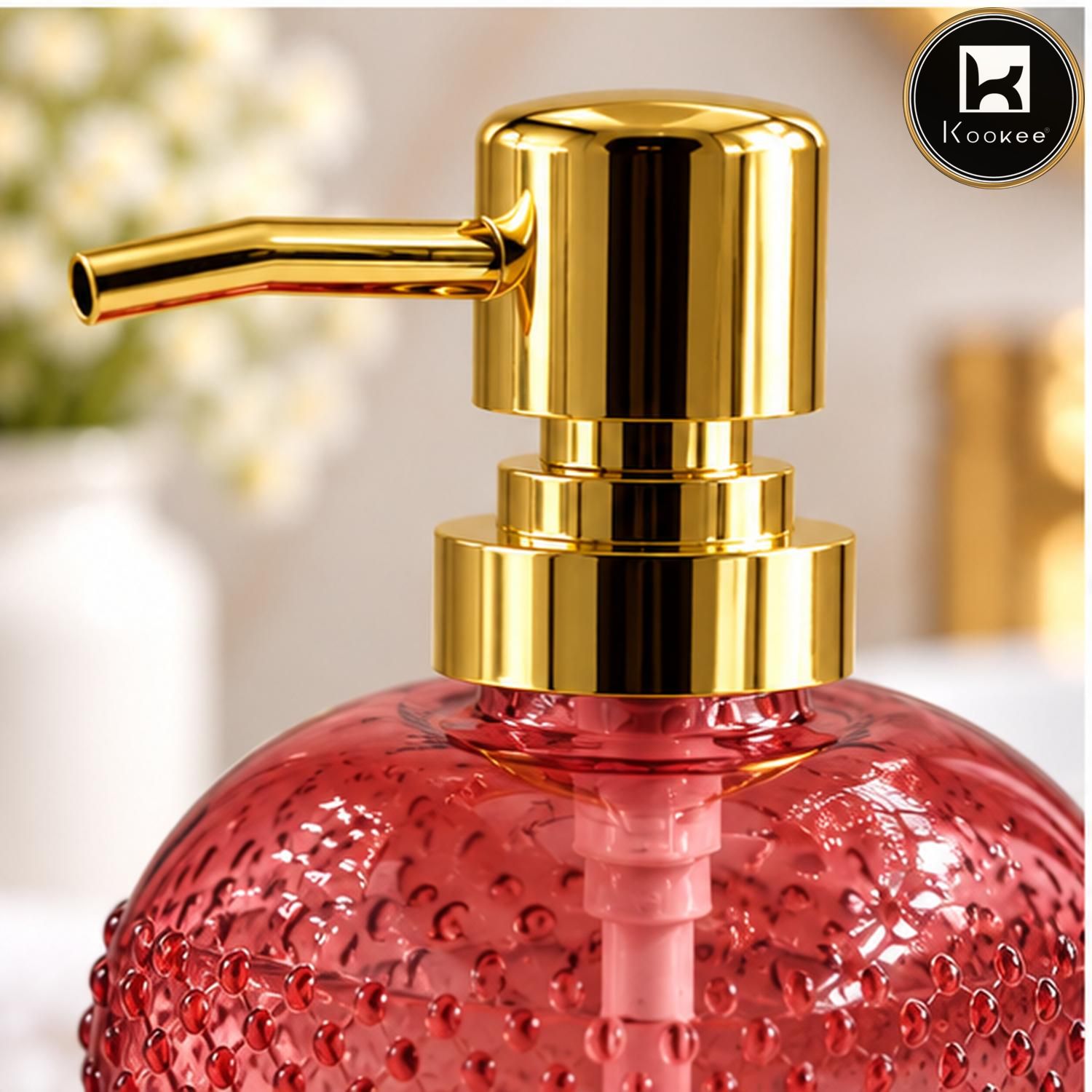 Glass Liquid Soap Dispenser for Bathroom, Set of 1
