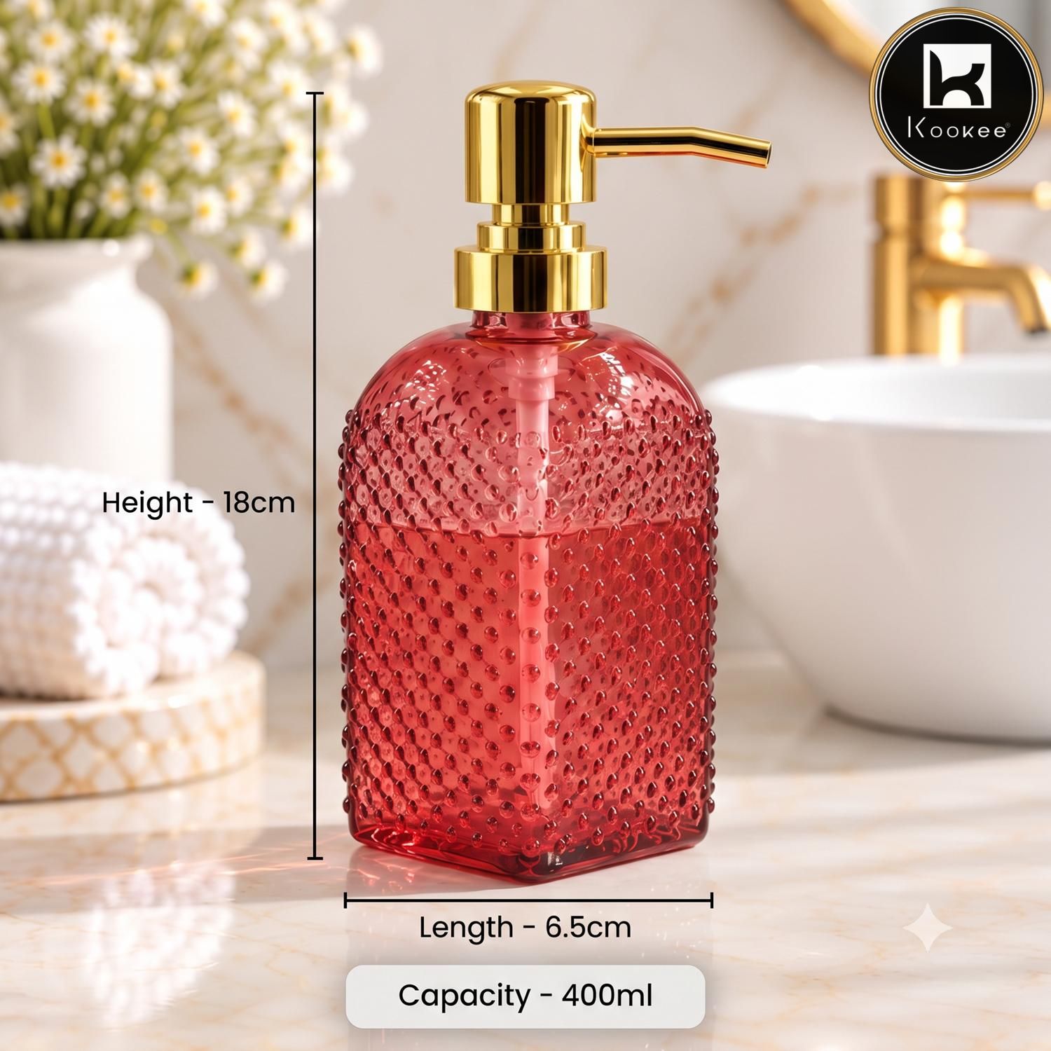 Glass Liquid Soap Dispenser for Bathroom, Set of 1