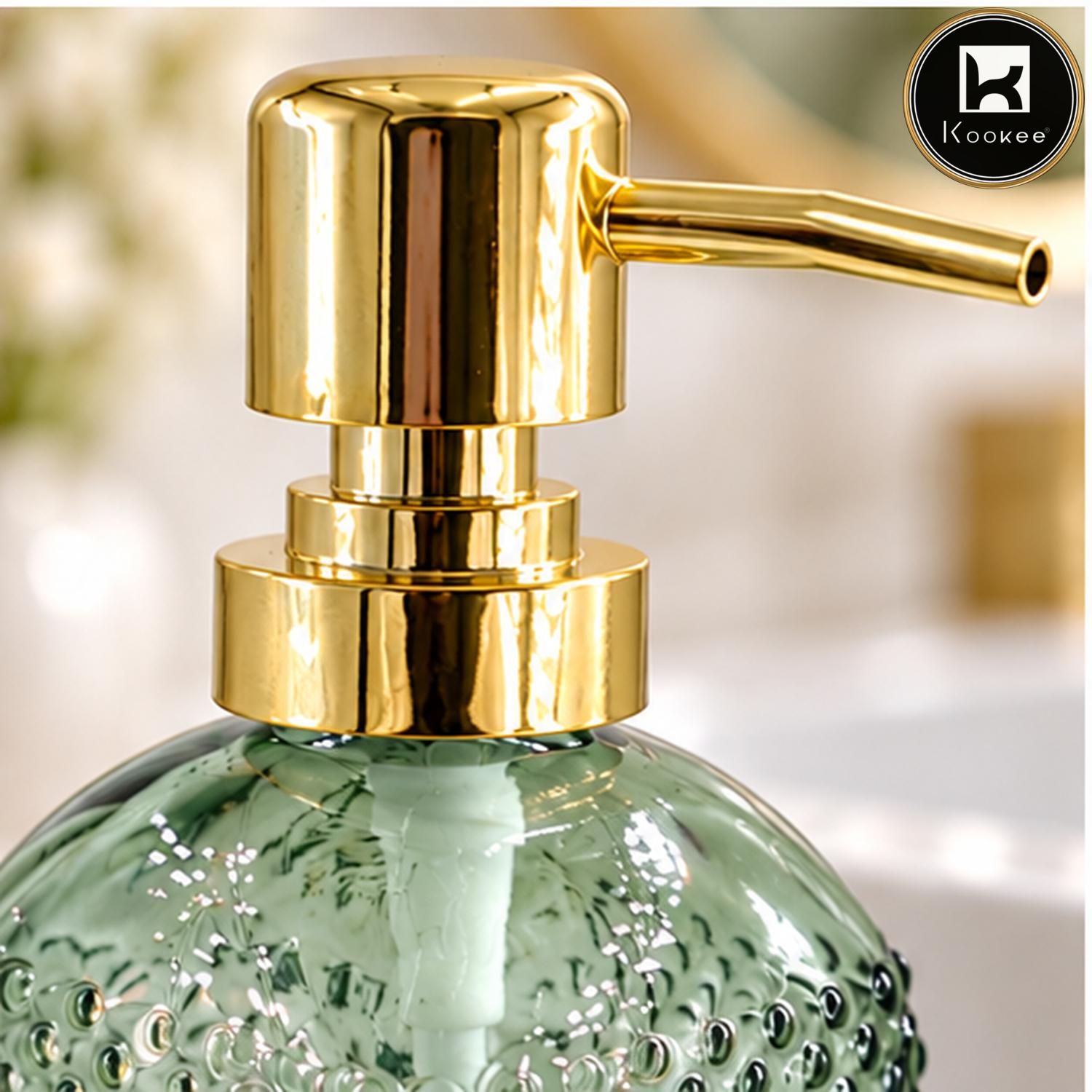 Glass Liquid Soap Dispenser for Bathroom, Set of 1