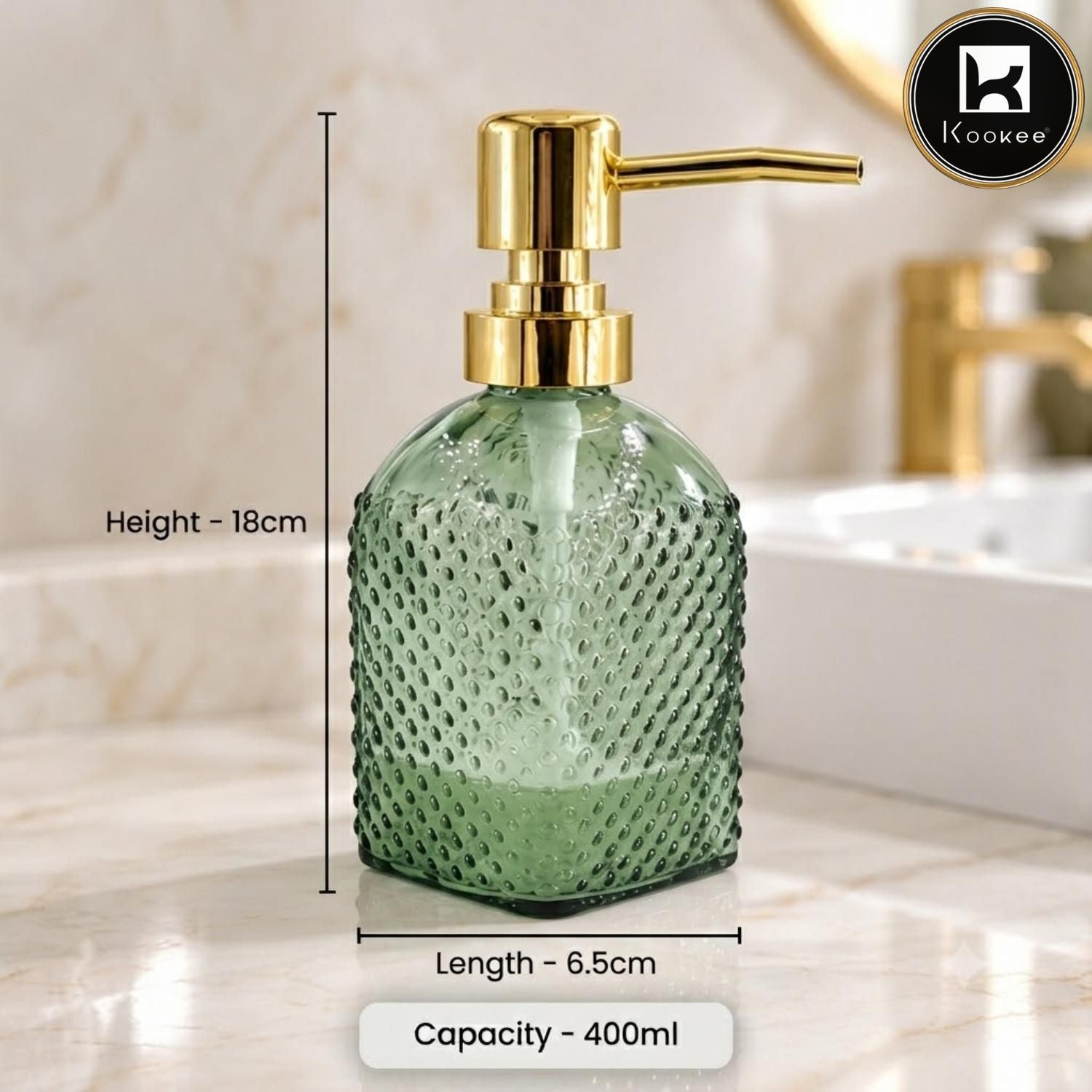 Glass Liquid Soap Dispenser for Bathroom, Set of 1