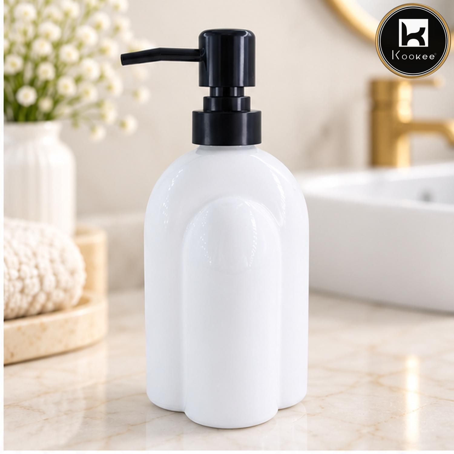 Glass Liquid Soap Dispenser for Bathroom, Set of 1
