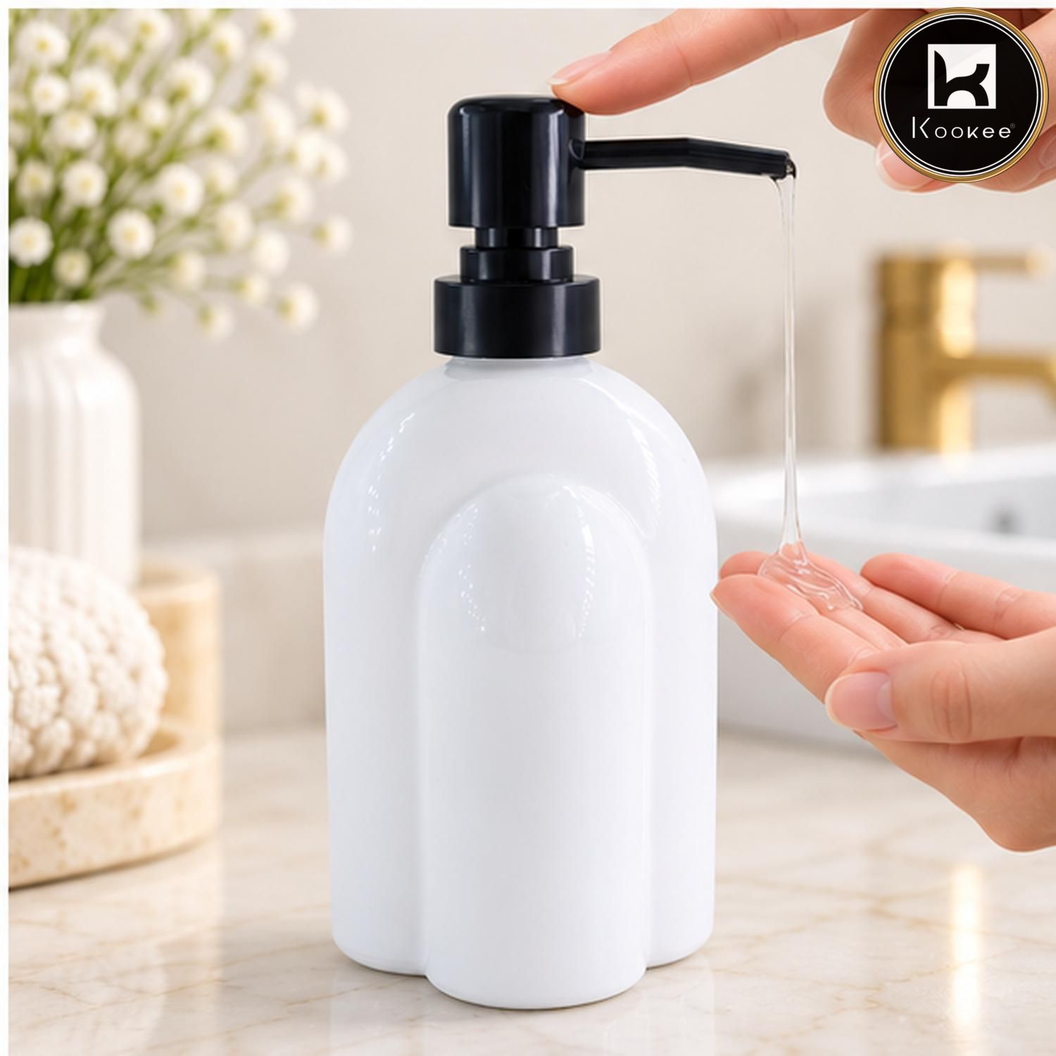 Glass Liquid Soap Dispenser for Bathroom, Set of 1
