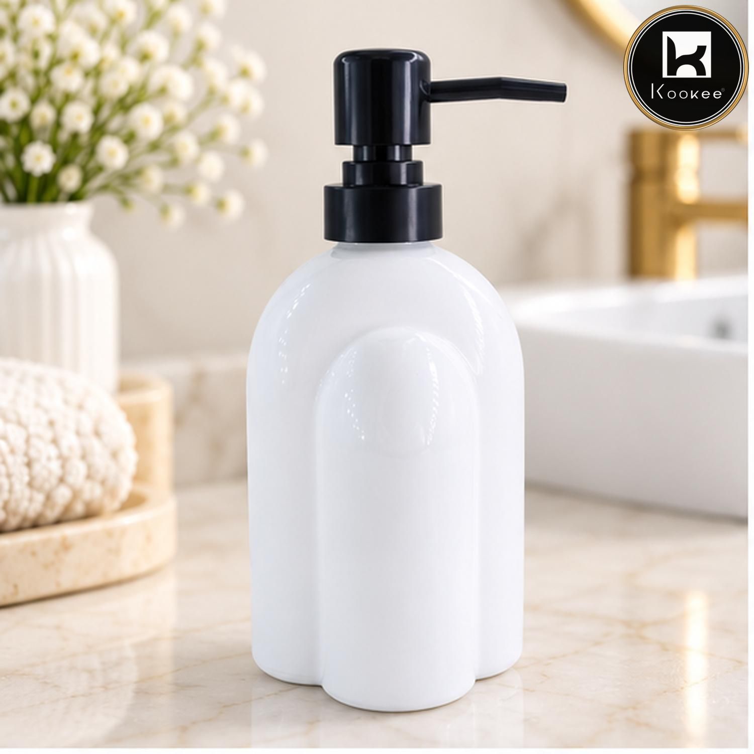 Glass Liquid Soap Dispenser for Bathroom, Set of 1