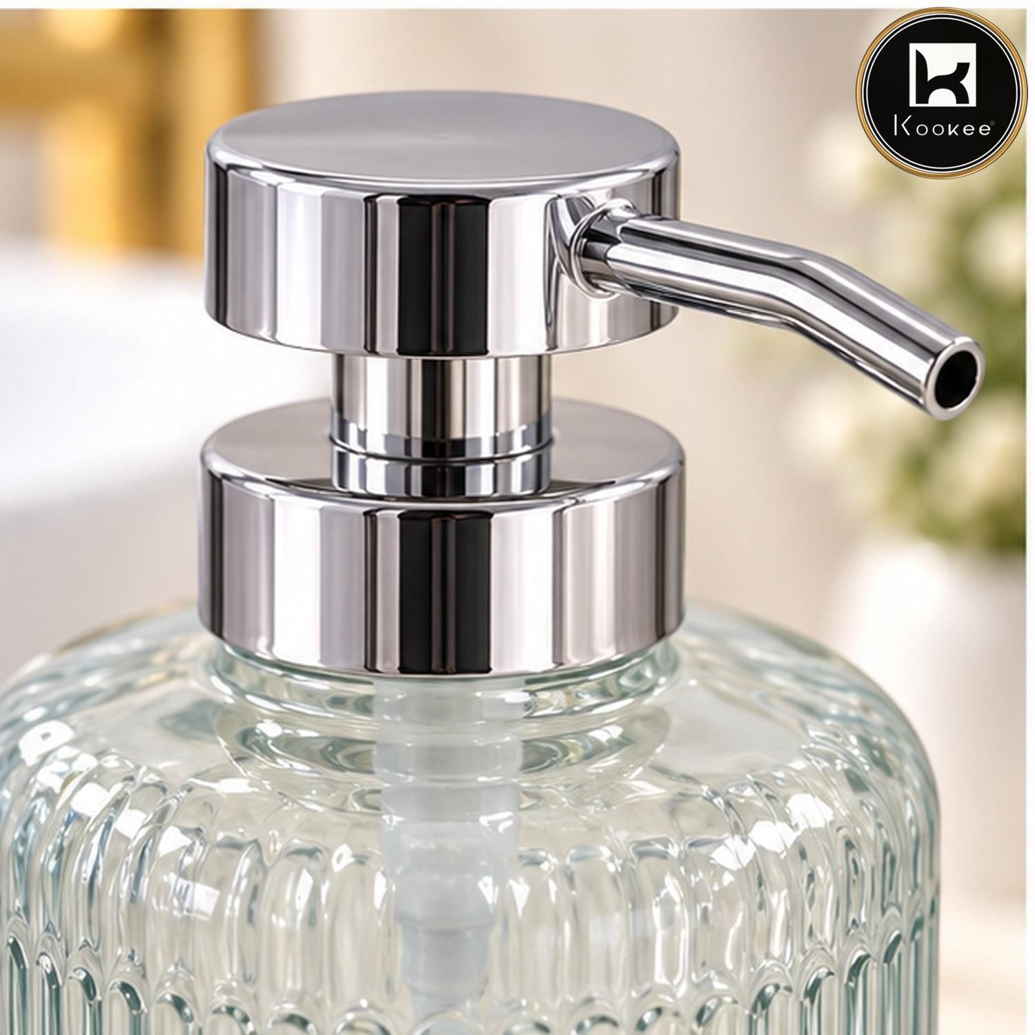 Glass Liquid Soap Dispenser for Bathroom, Set of 1