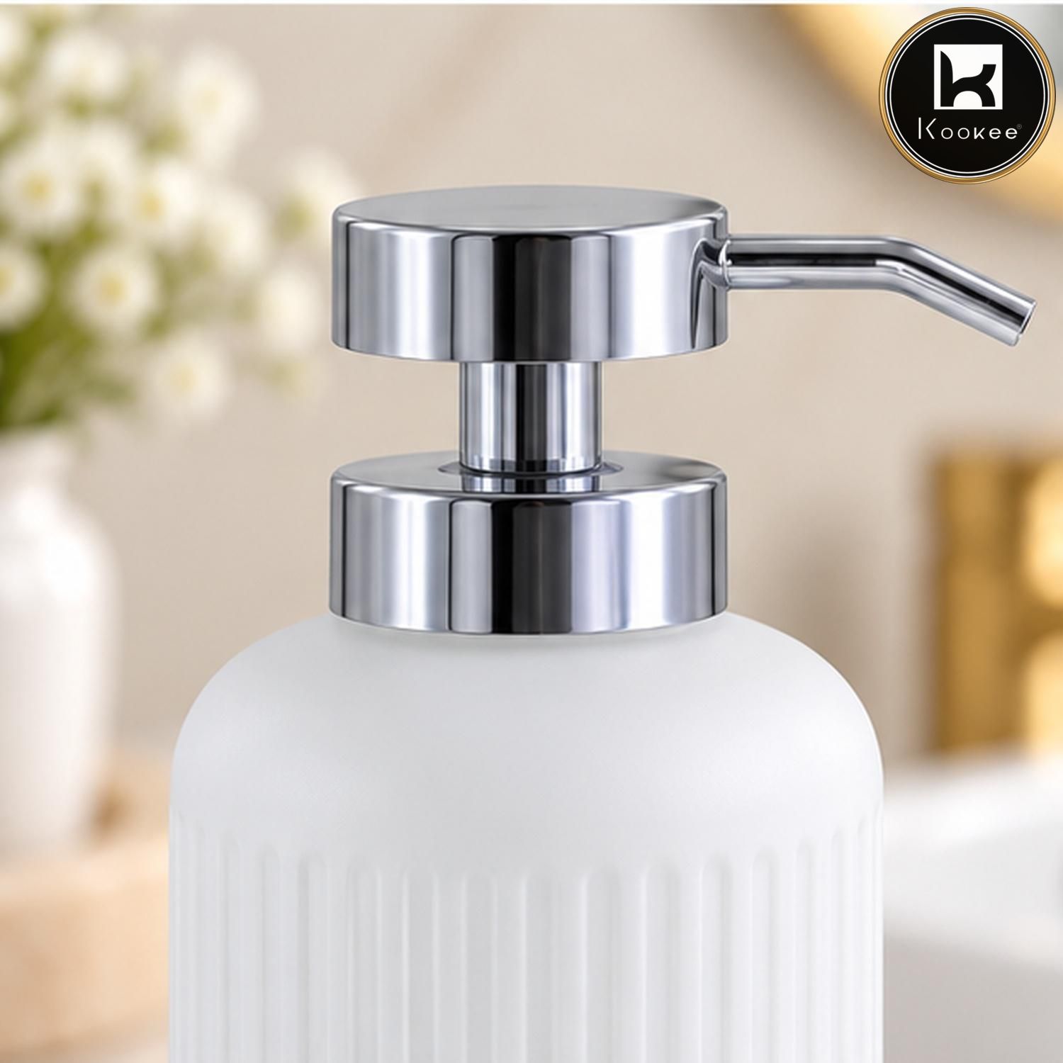 Glass Liquid Soap Dispenser for Bathroom, Set of 1