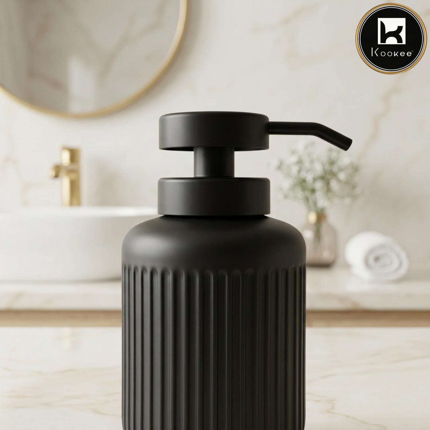 Glass Liquid Soap Dispenser for Bathroom, Set of 1