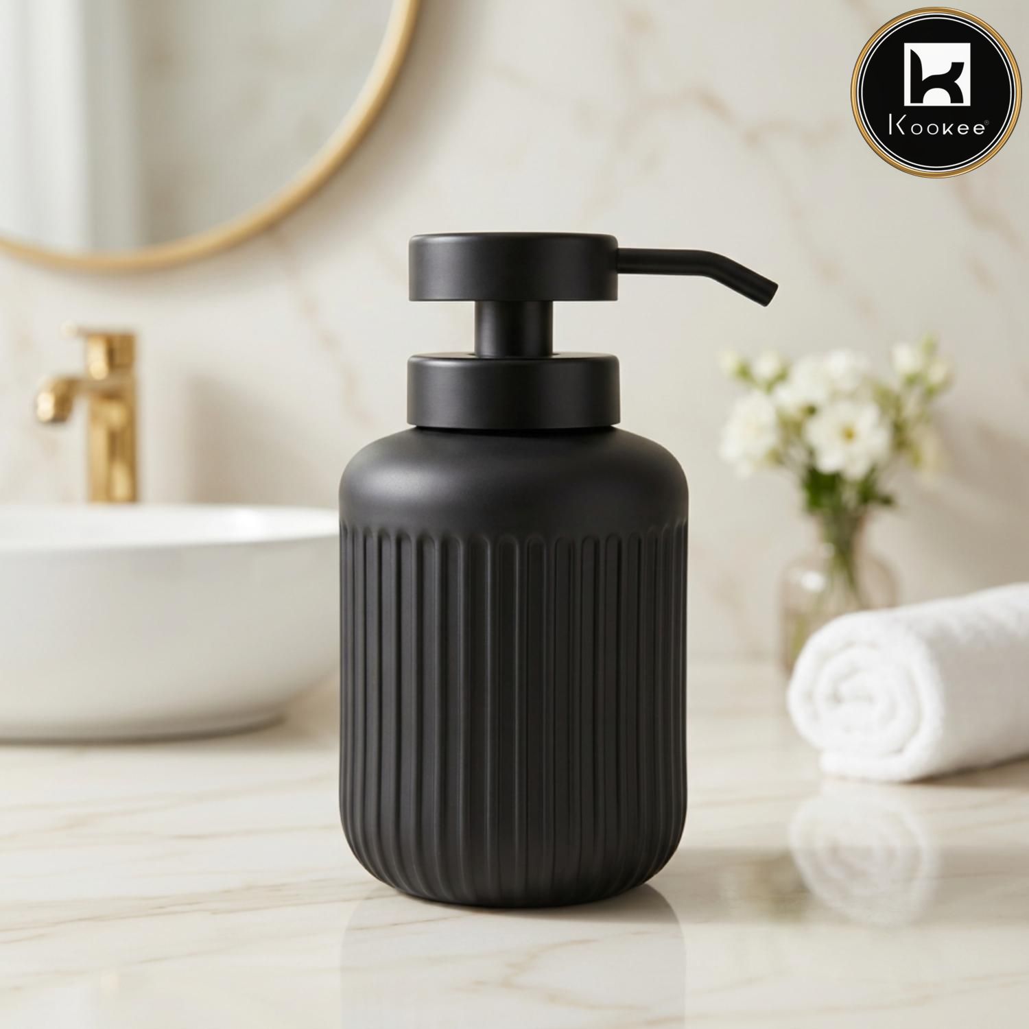 Glass Liquid Soap Dispenser for Bathroom, Set of 1