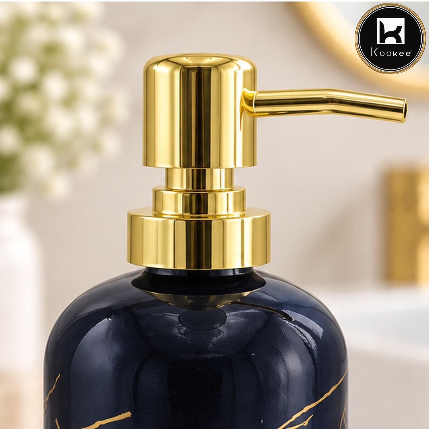 Glass Liquid Soap Dispenser for Bathroom, Set of 1