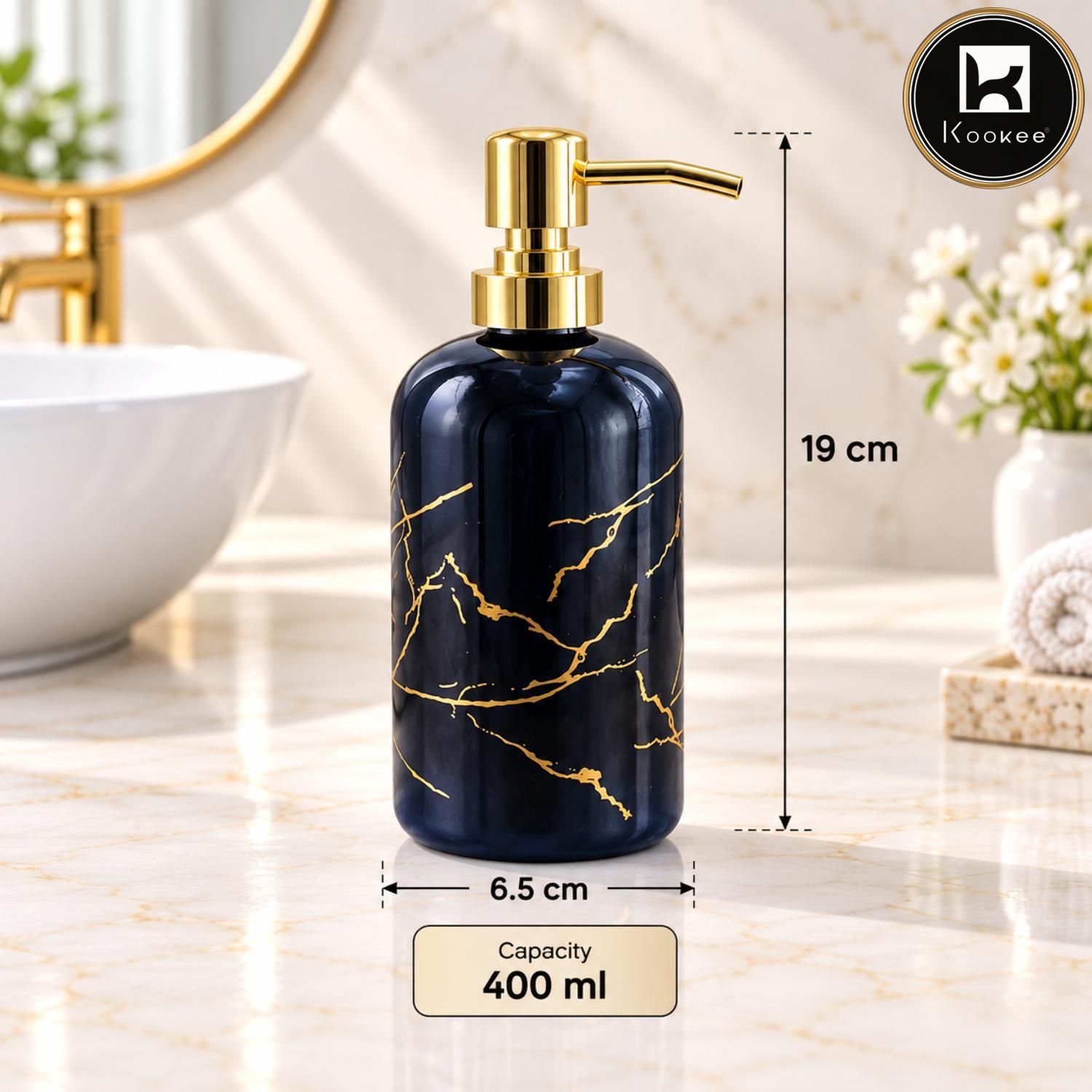 Glass Liquid Soap Dispenser for Bathroom, Set of 1