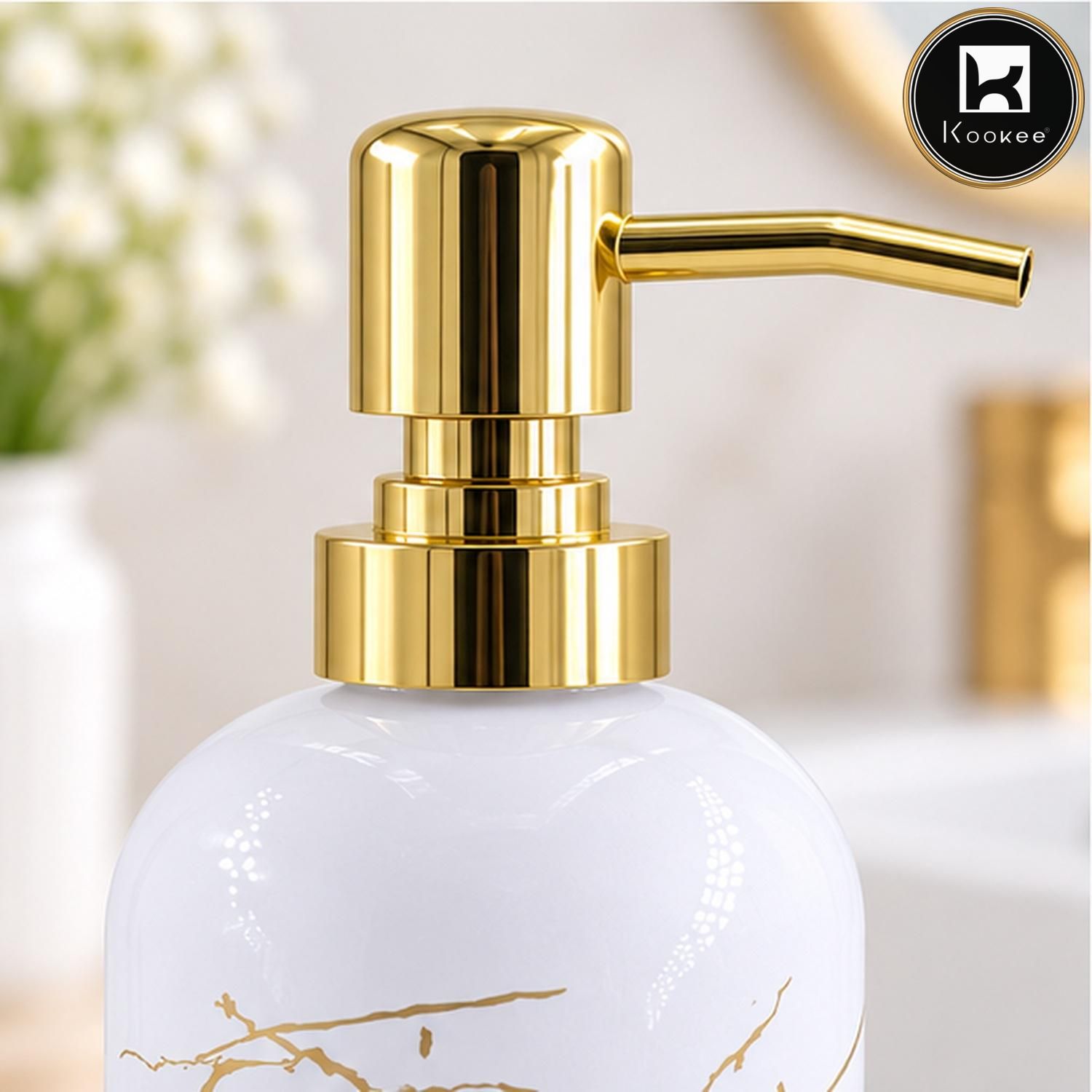 Glass Liquid Soap Dispenser for Bathroom, Set of 1