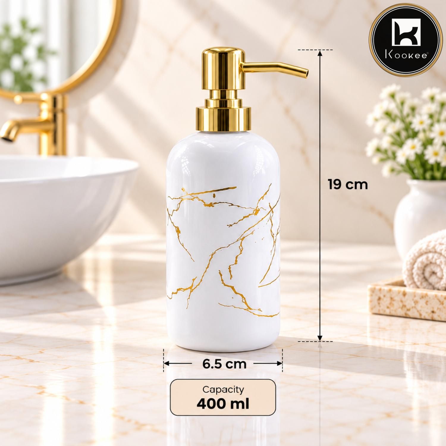 Glass Liquid Soap Dispenser for Bathroom, Set of 1