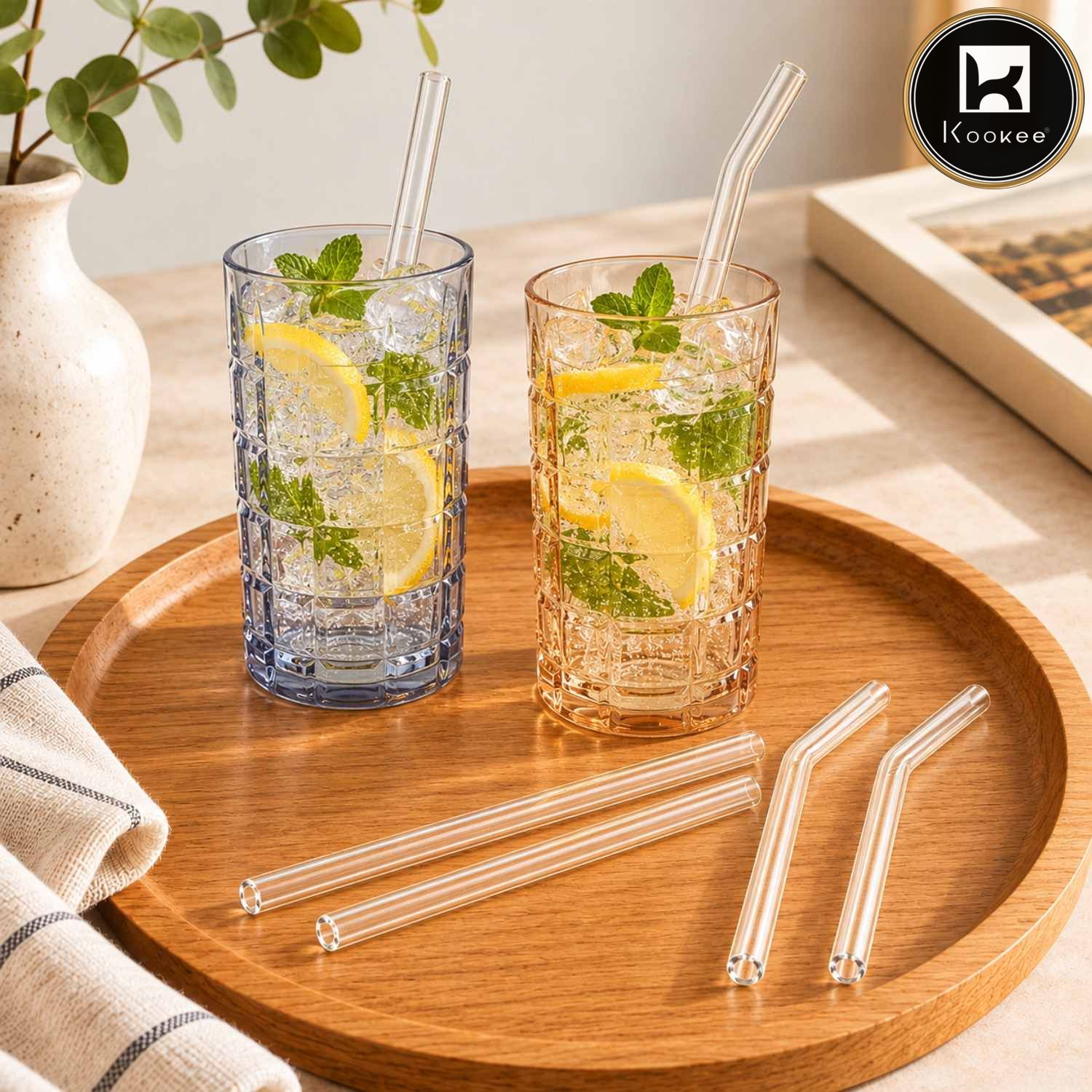 Reusable Glass Straw 6 pc with Cleaning Brush