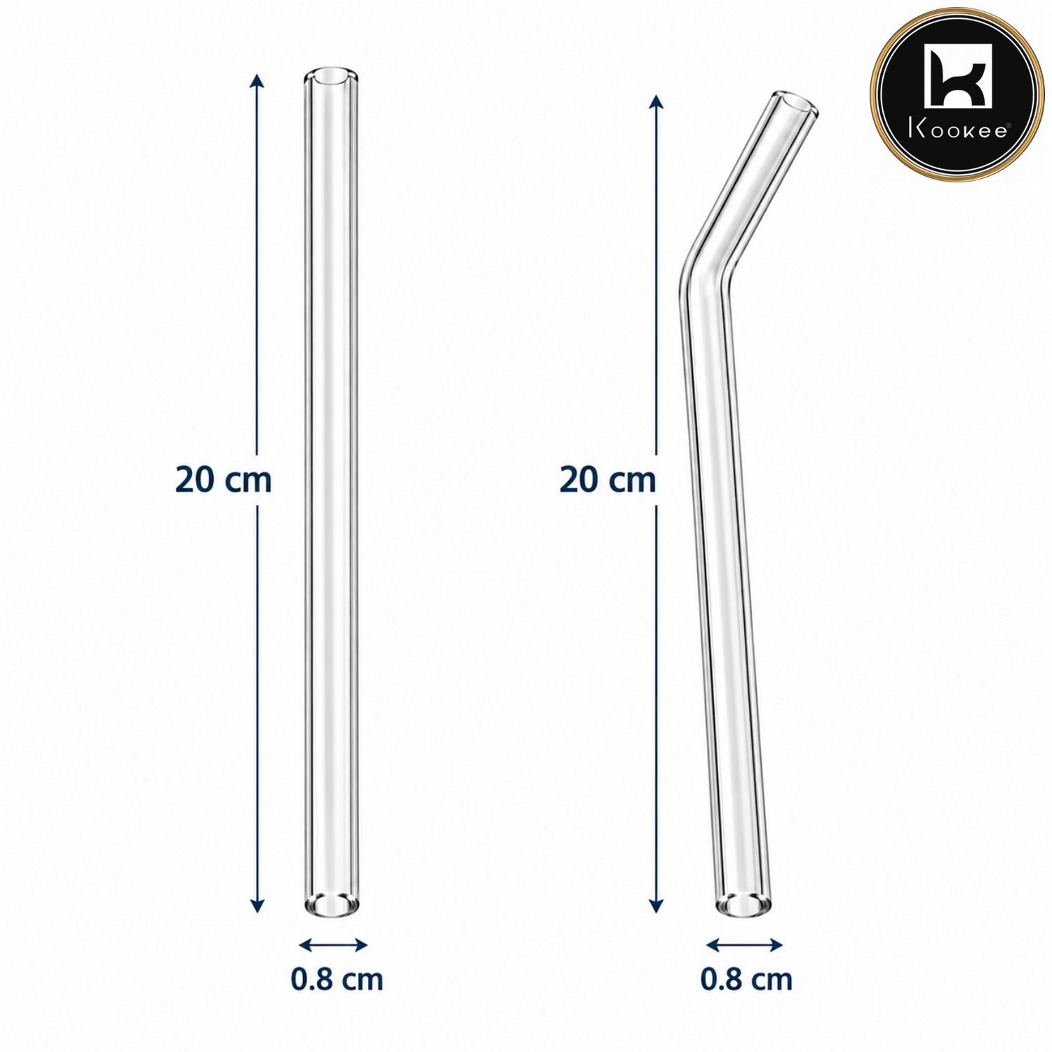 Reusable Glass Straw 6 pc with Cleaning Brush