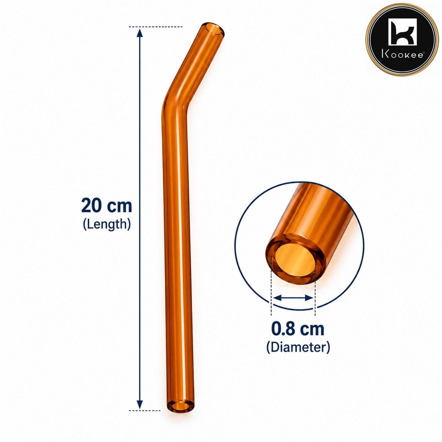 Reusable Glass Straw 6 pc with Cleaning Brush