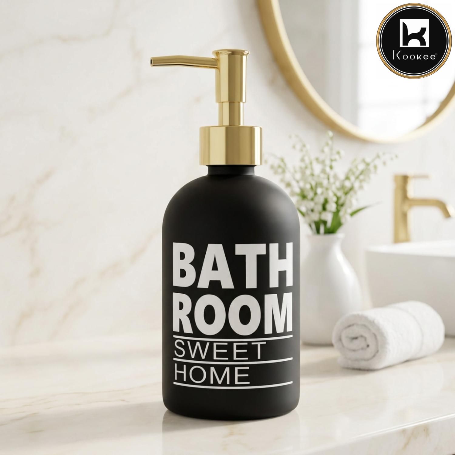 Glass Liquid Soap Dispenser for Bathroom, Set of 1