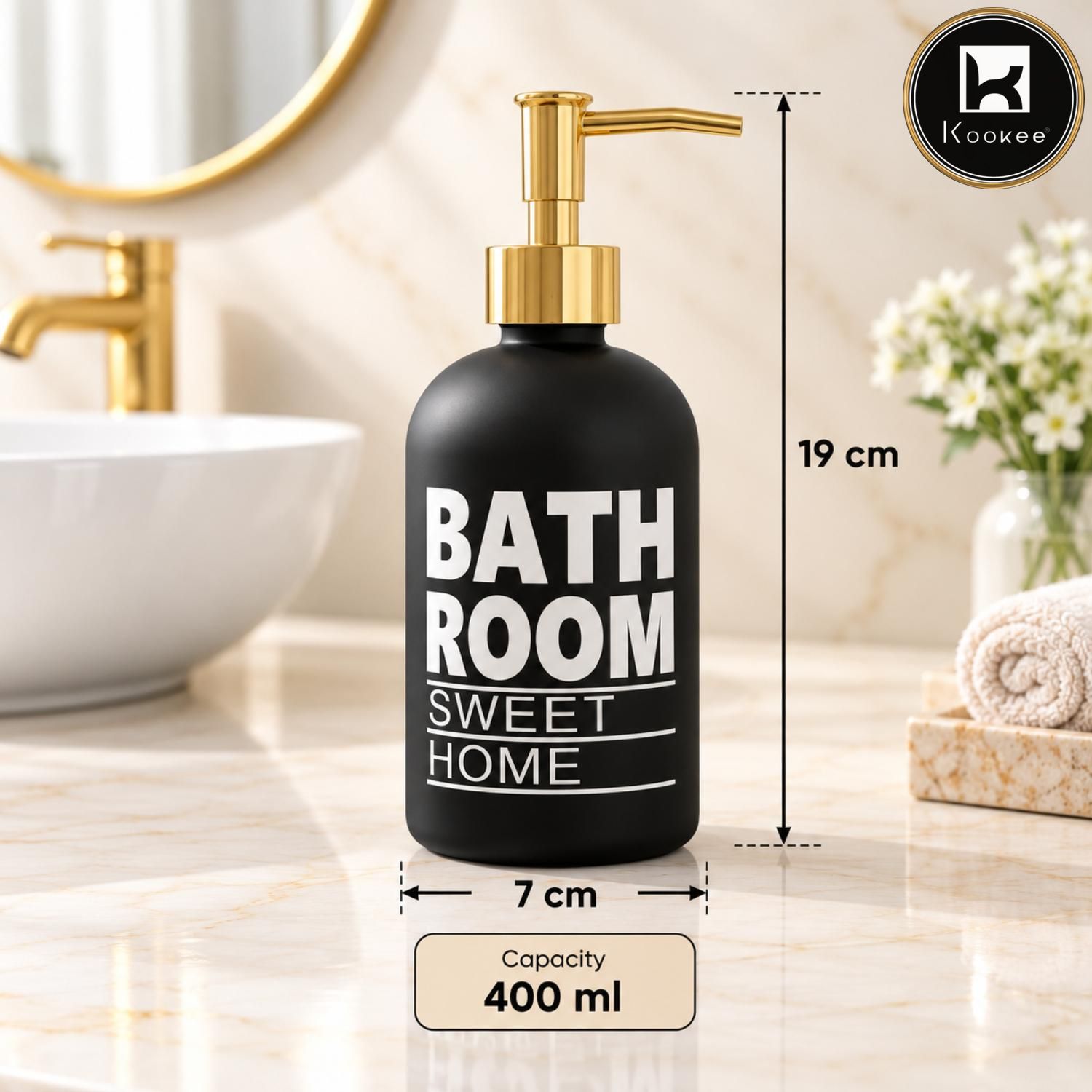 Glass Liquid Soap Dispenser for Bathroom, Set of 1