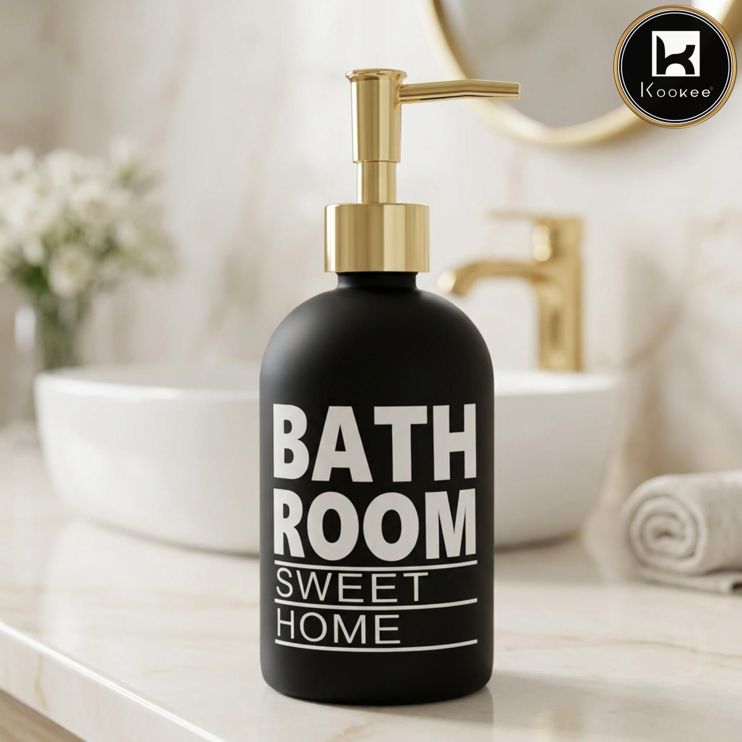 Glass Liquid Soap Dispenser for Bathroom, Set of 1